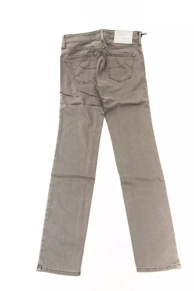 Grijze katoenen damesjeans