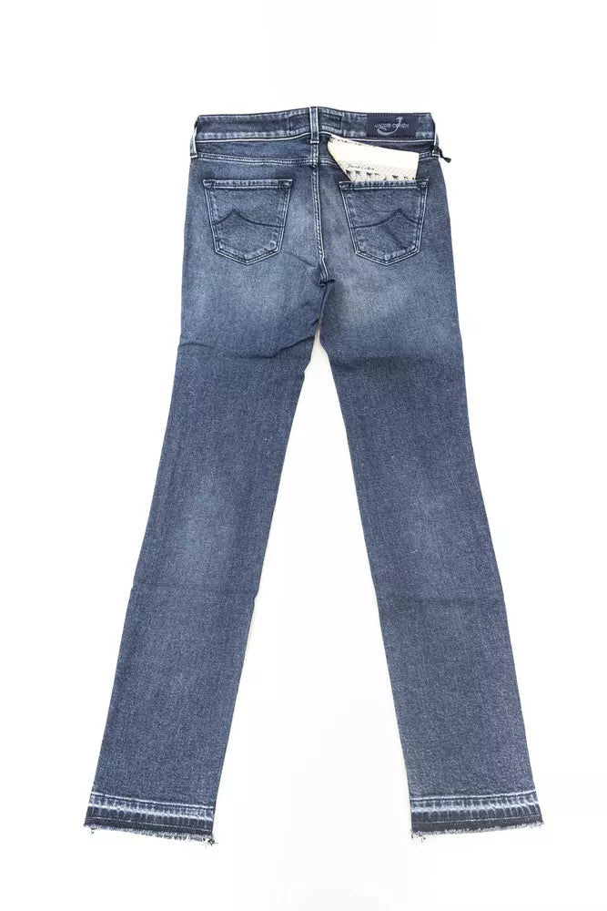 Blauwe katoenen damesjeans