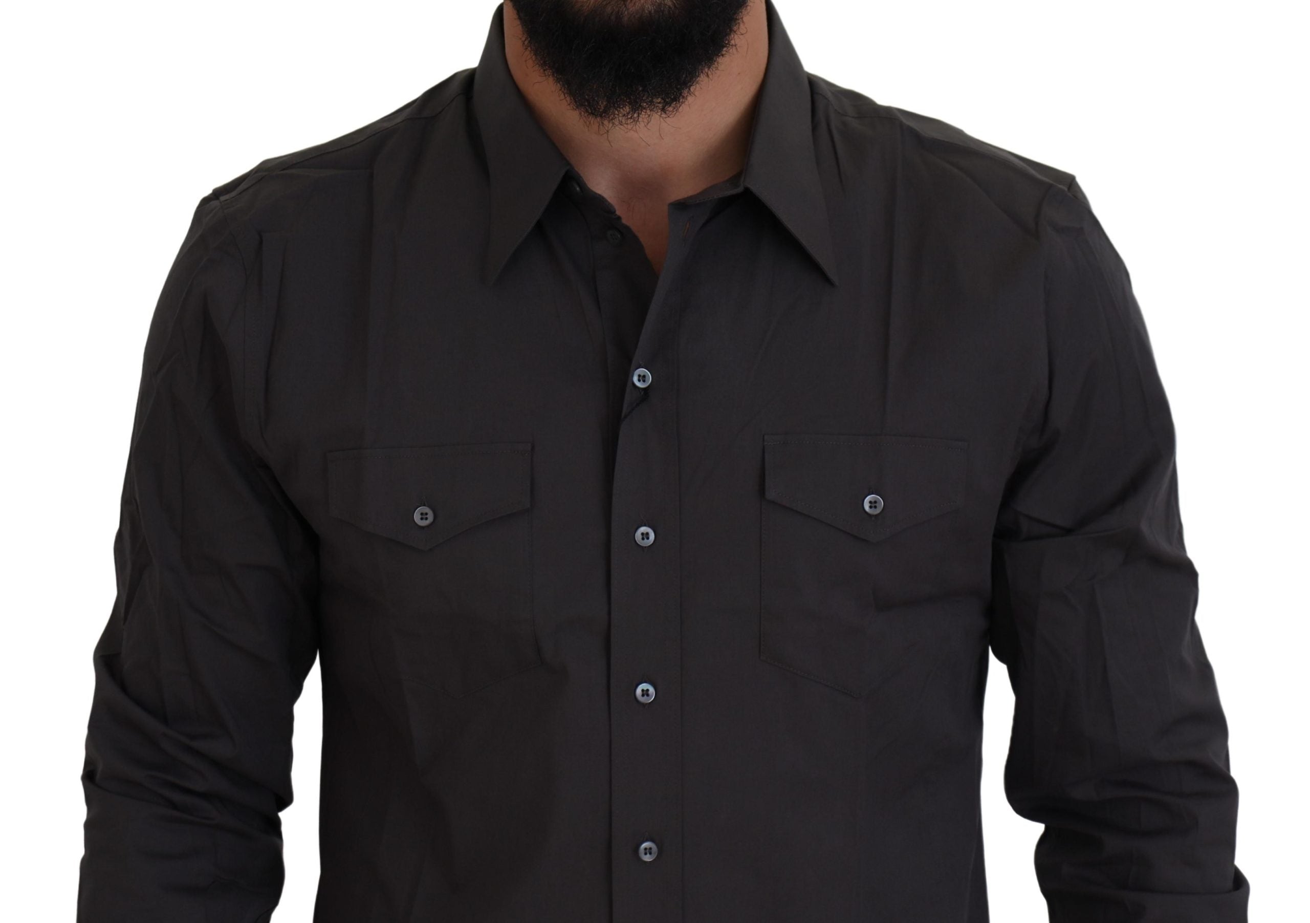 Grijs SICILIA Slim Fit Stretch Overhemd