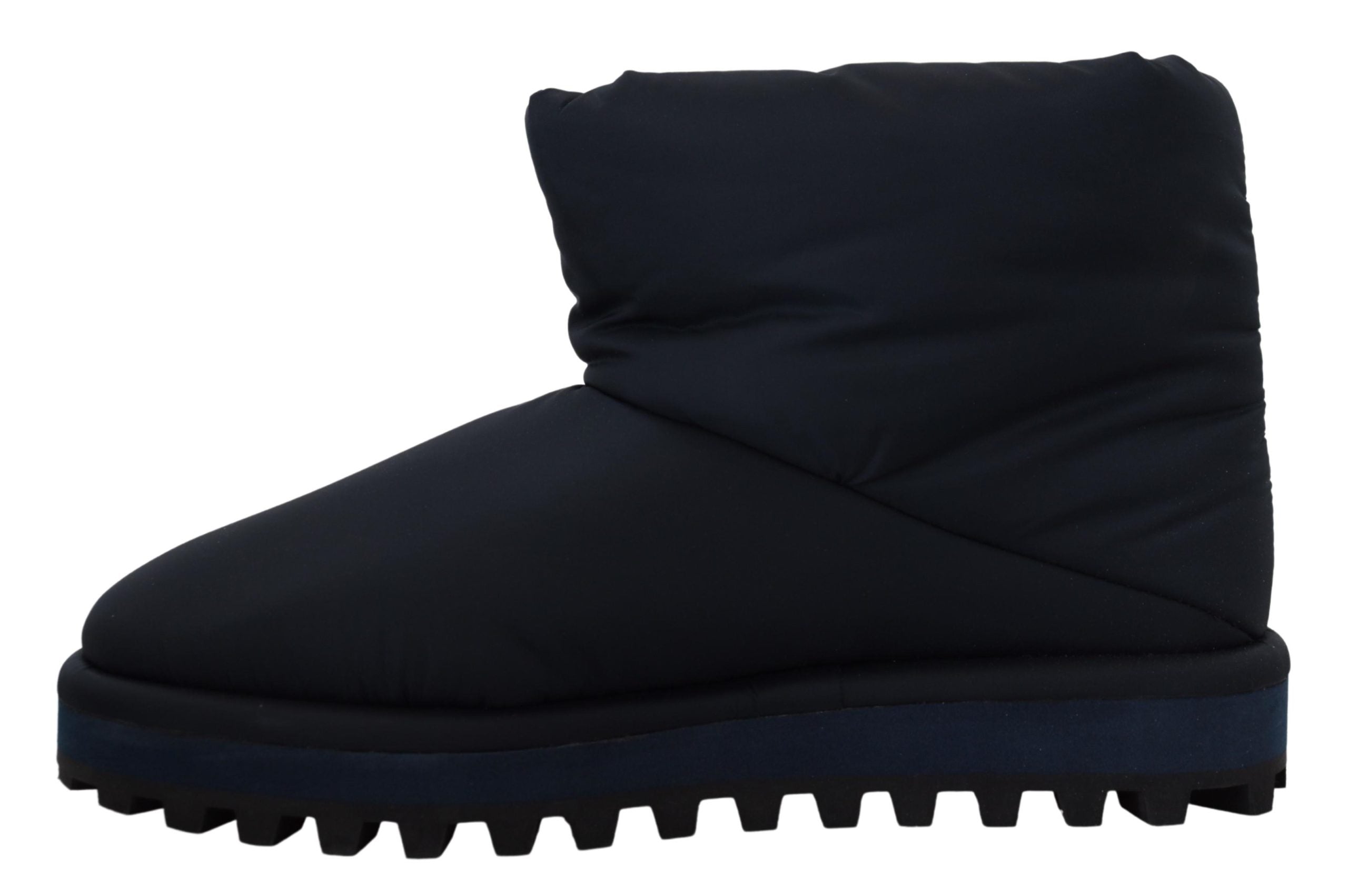 Blauwe nylon laarzen met gevoerde halfhoge schoenen