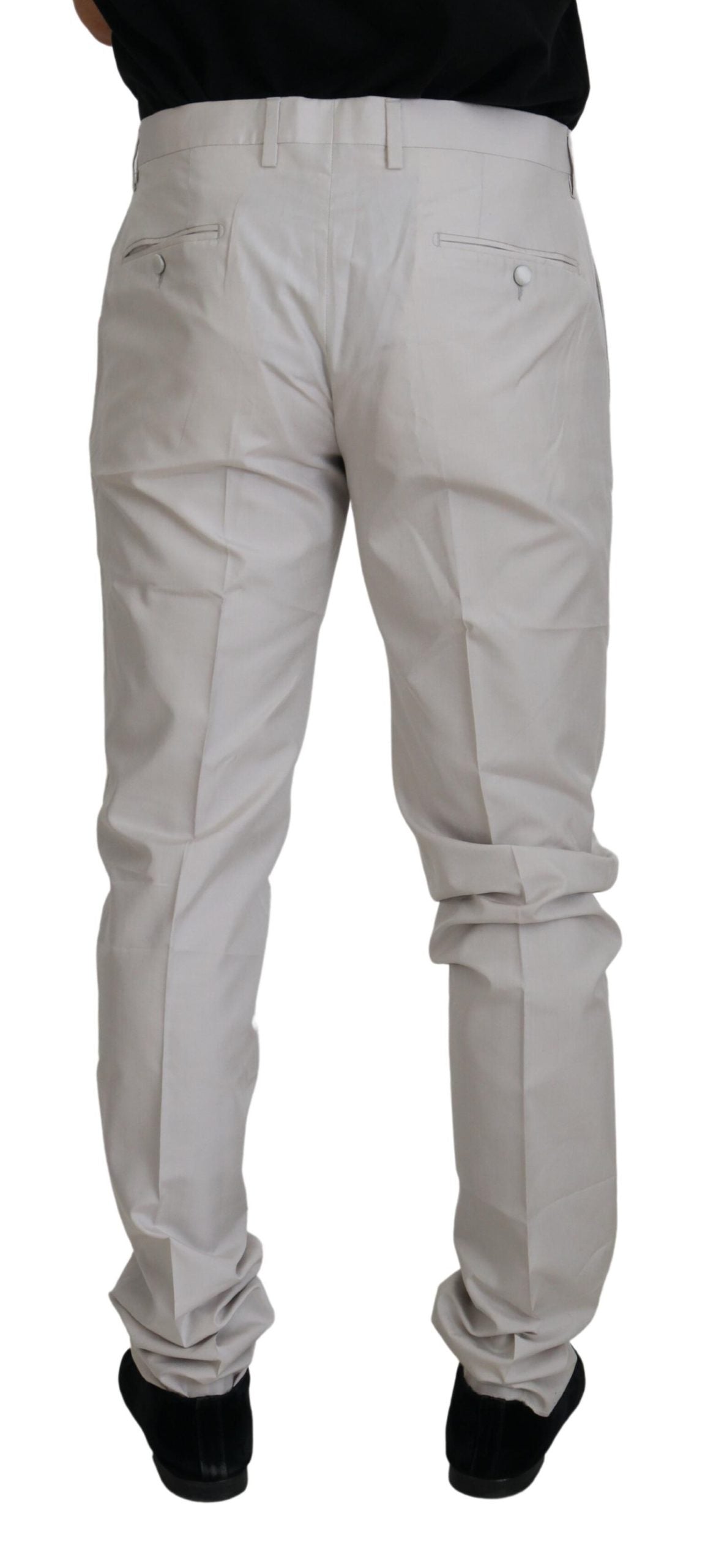 Off White Zijden Chino Broek met Middelhoge Taille
