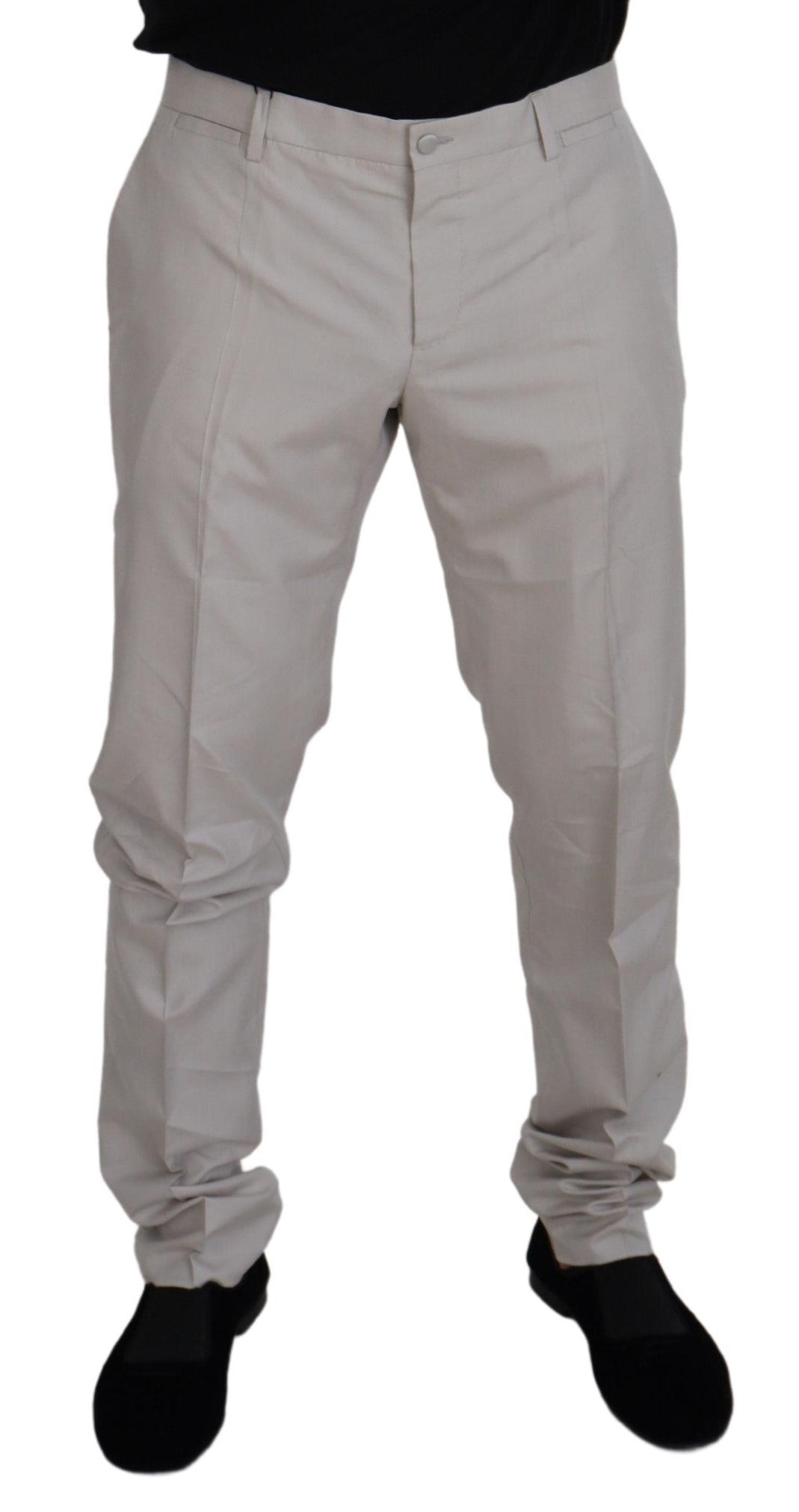 Off White Zijden Chino Broek met Middelhoge Taille