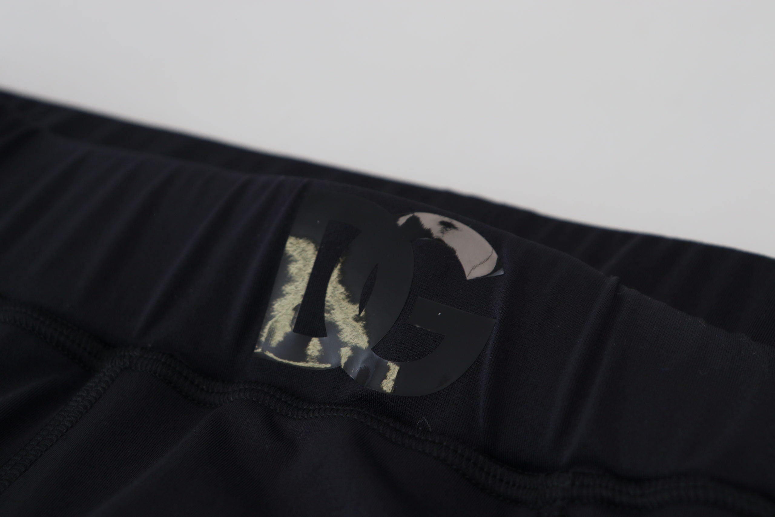 Zwarte nylon slim fit stretchbroek
