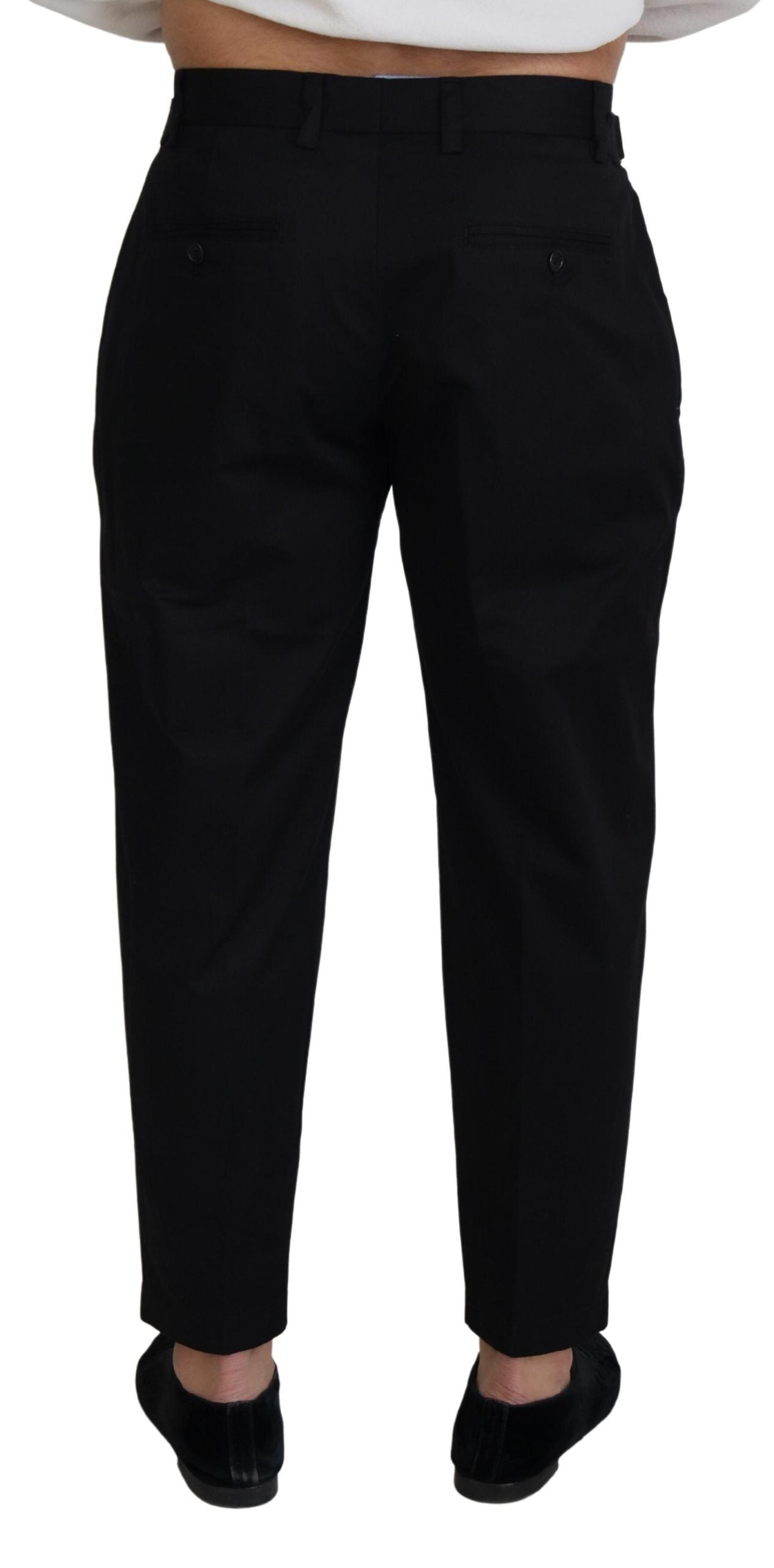 Zwarte katoenen chino-formele broek