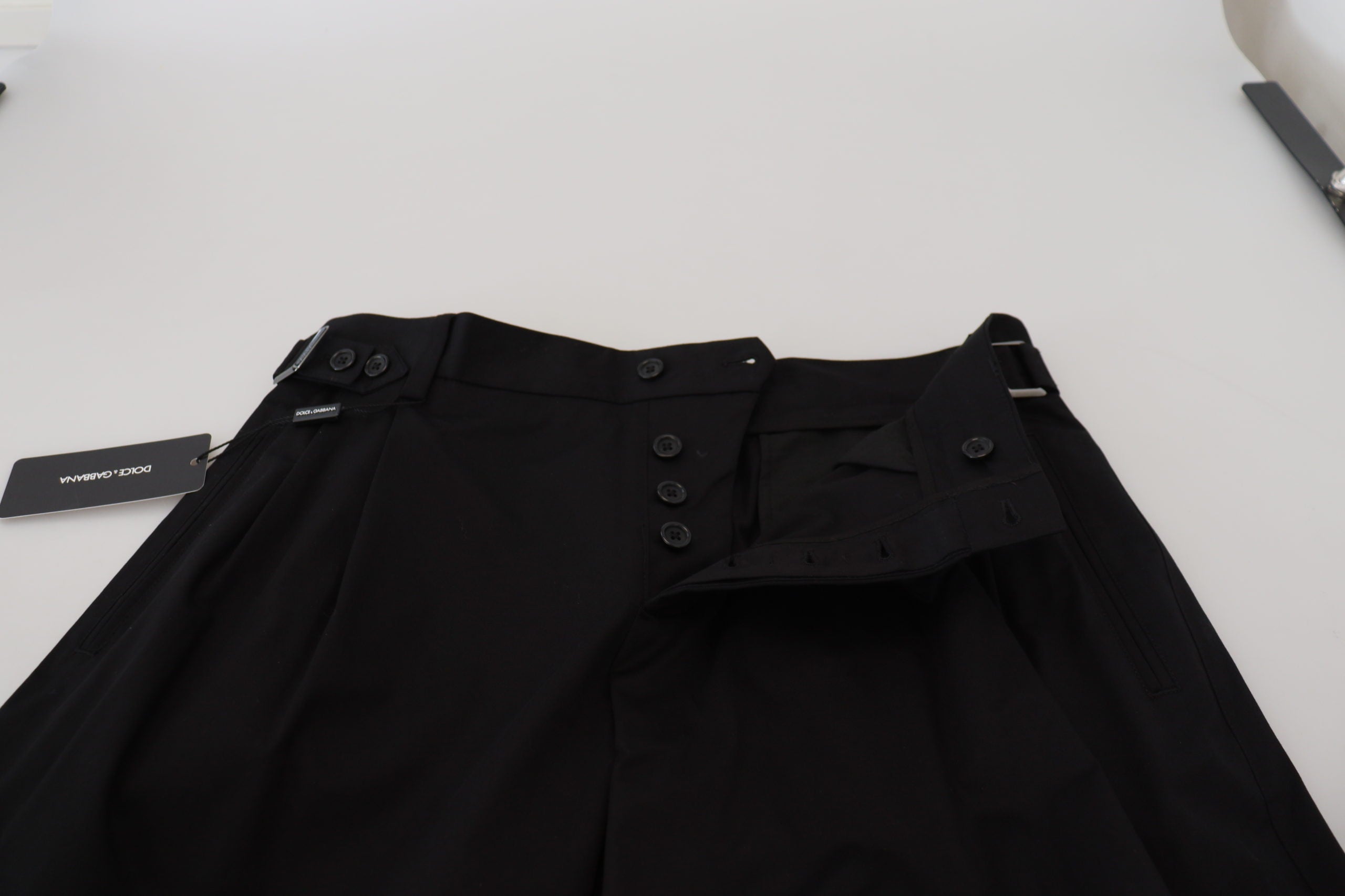 Zwarte katoenen chino-formele broek