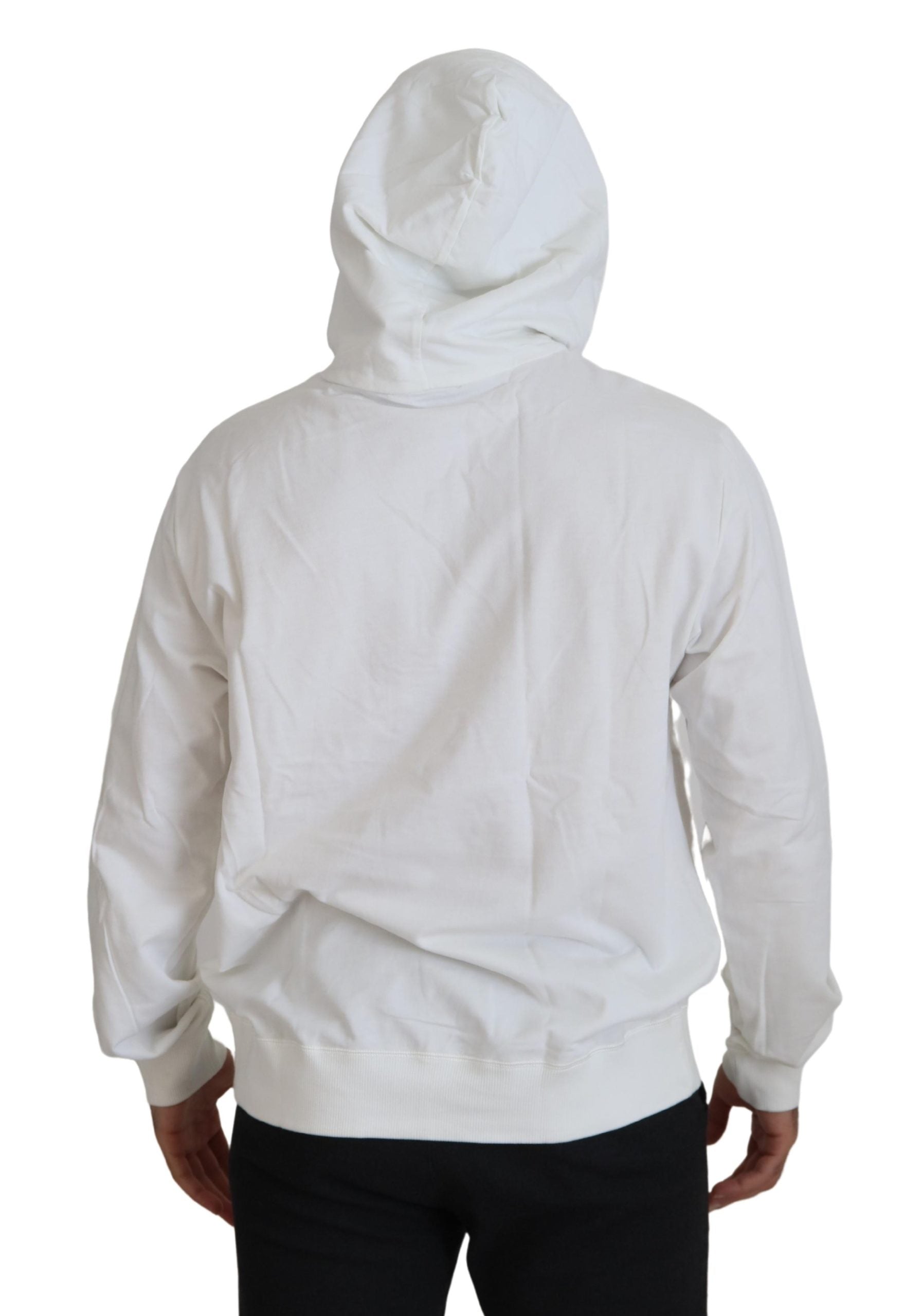 Witte katoenen hoodie met capuchon