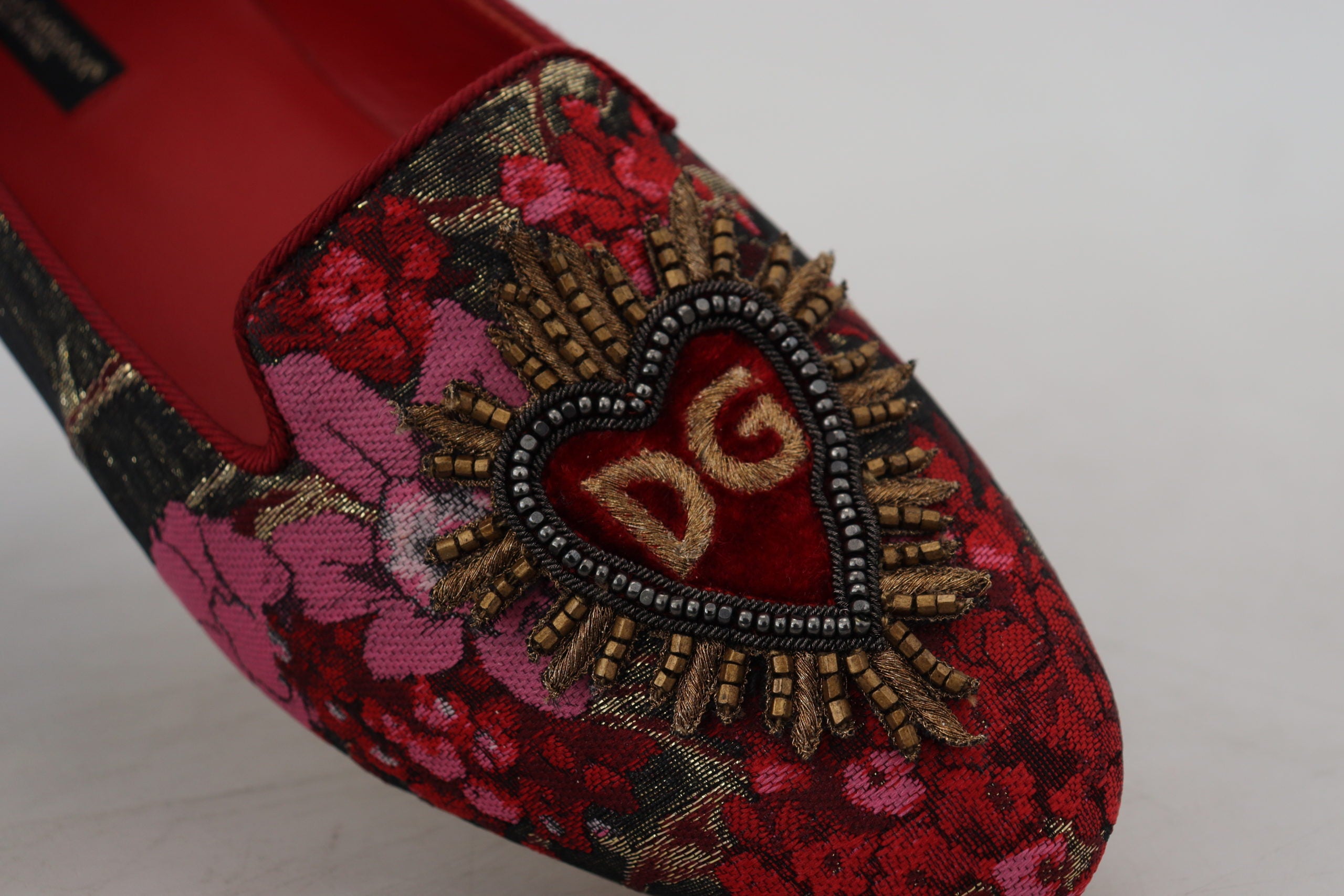 Multicolor Jacquard Sacred Heart Patch Slip On Schoenen