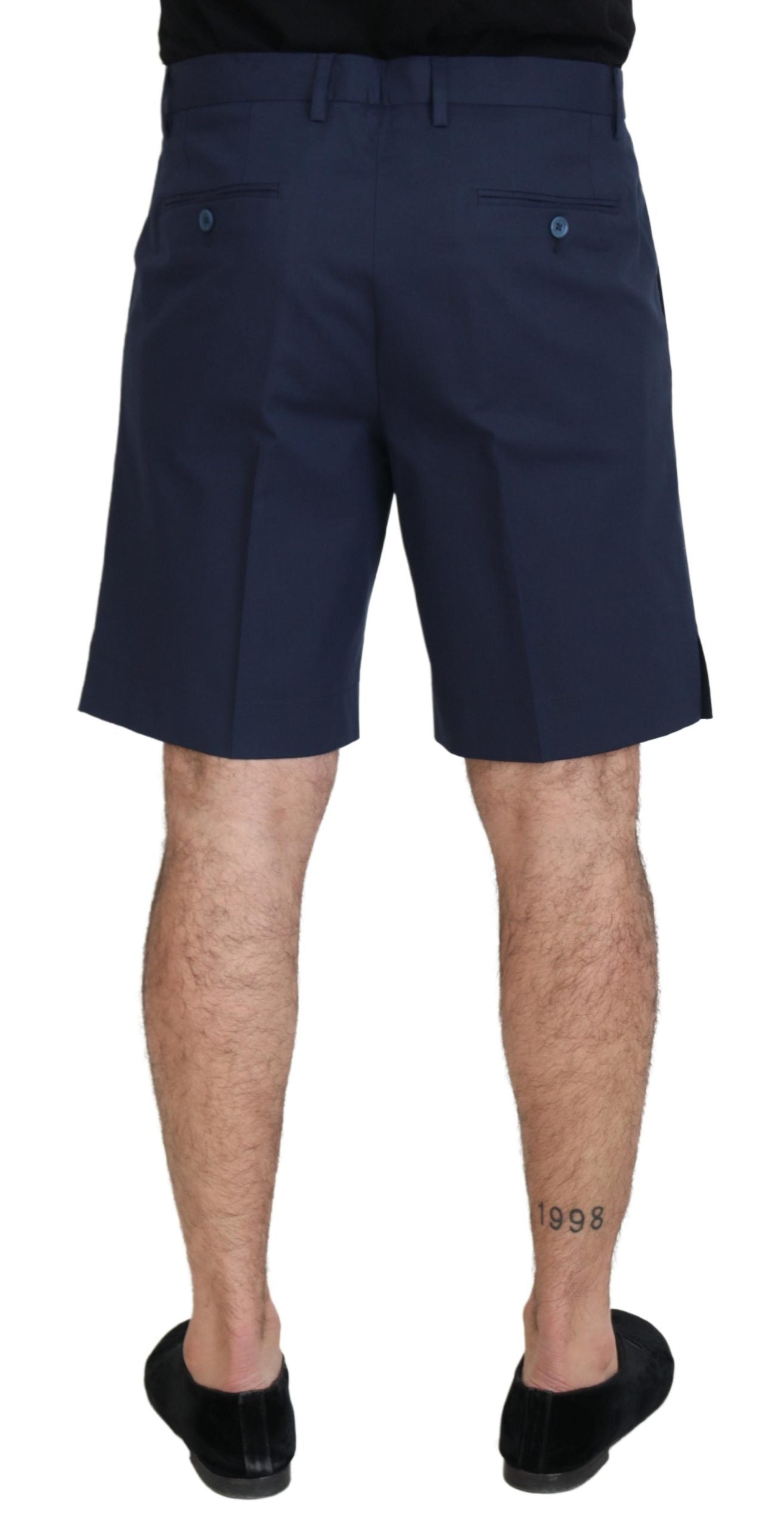 Blauwe chino's, katoenen stretch, casual shorts