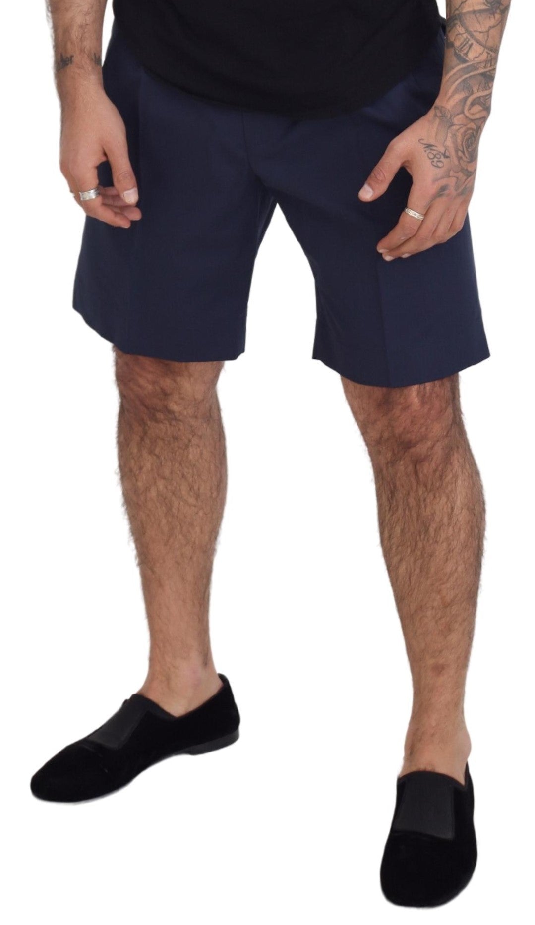 Blauwe chino's, katoenen stretch, casual shorts