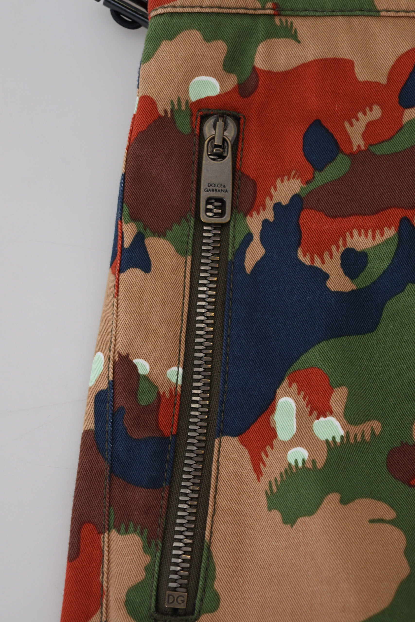 Veelkleurige katoenen camouflage cargo shorts