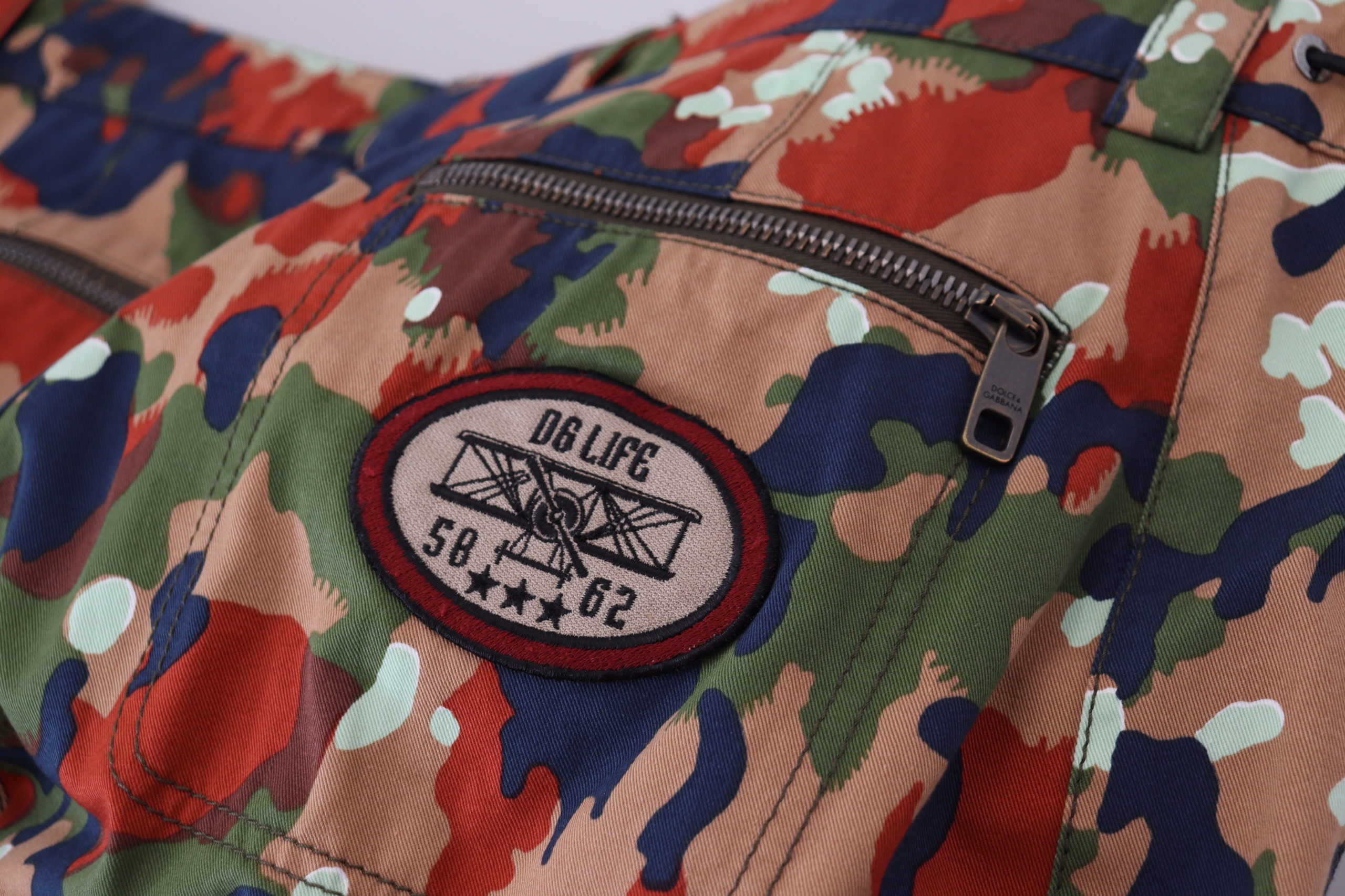 Veelkleurige katoenen camouflage cargo shorts