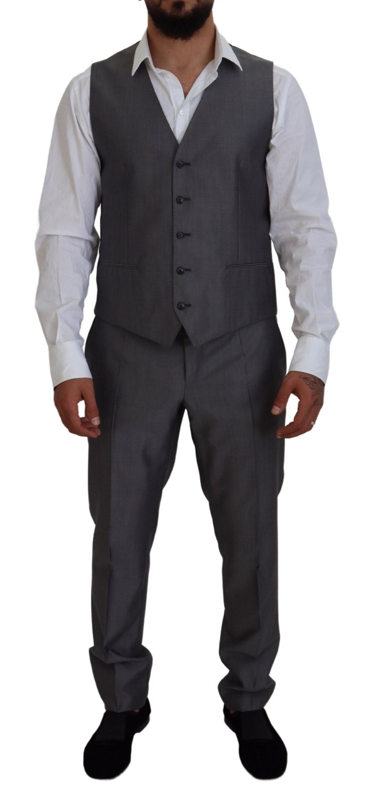 Grijs SICILIA 3-delig slim fit pak
