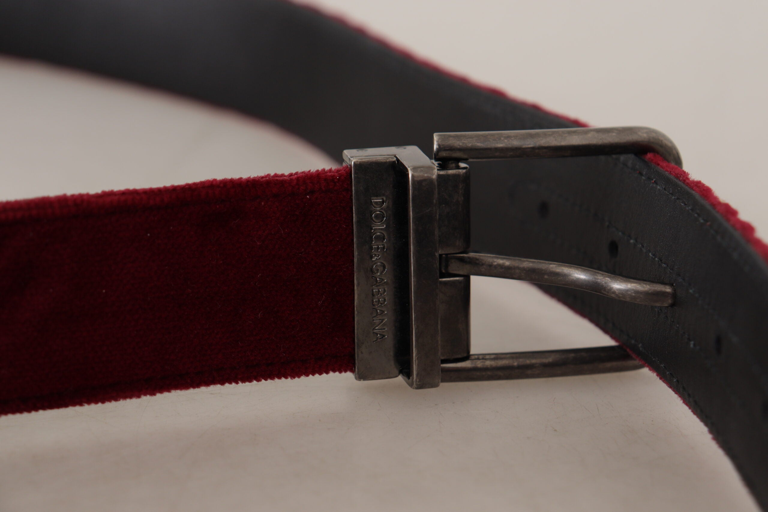 Kastanjebruine fluwelen leren brede vintage metalen gesp riem