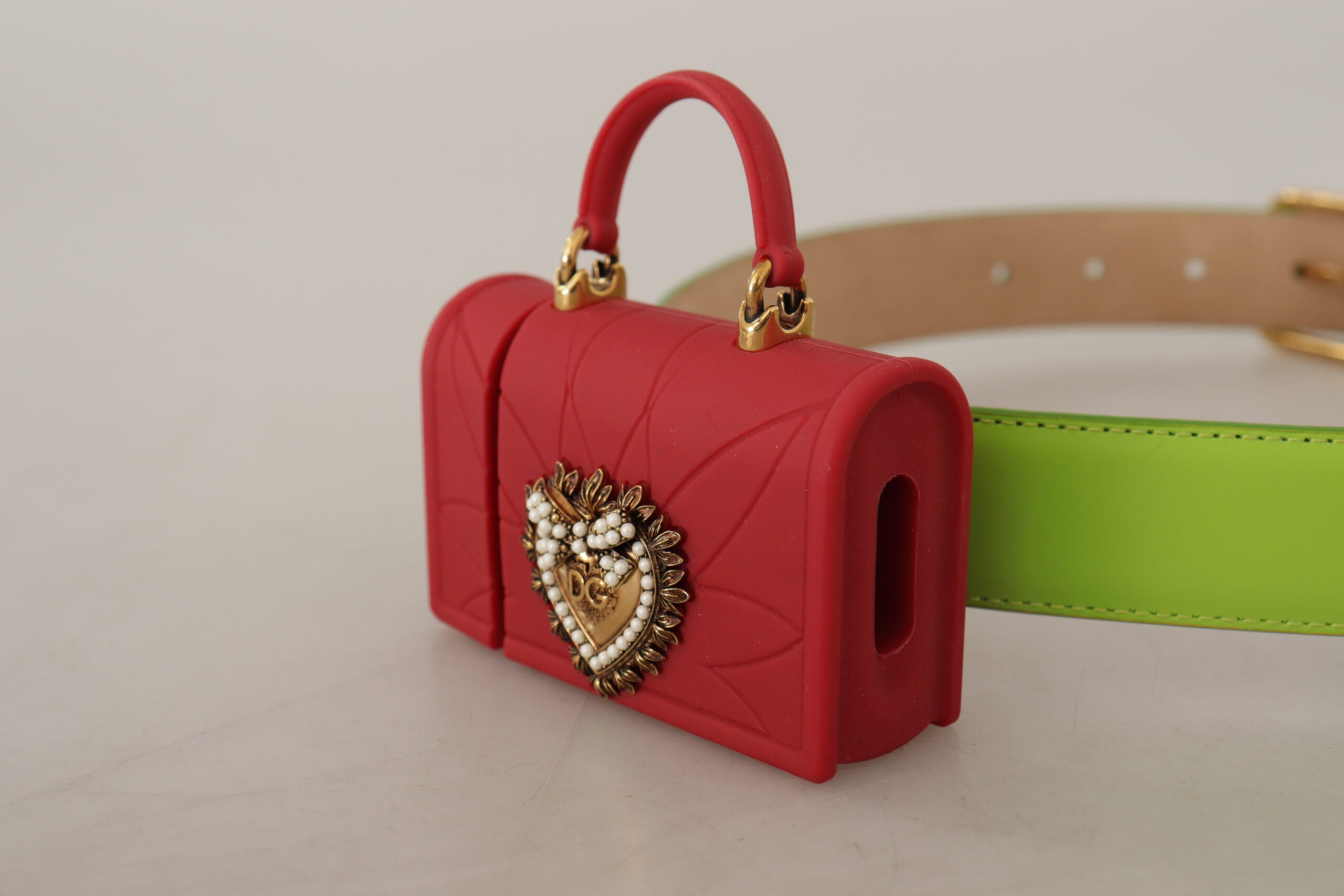Groene leren Devotion Heart Micro Bag koptelefoon riem