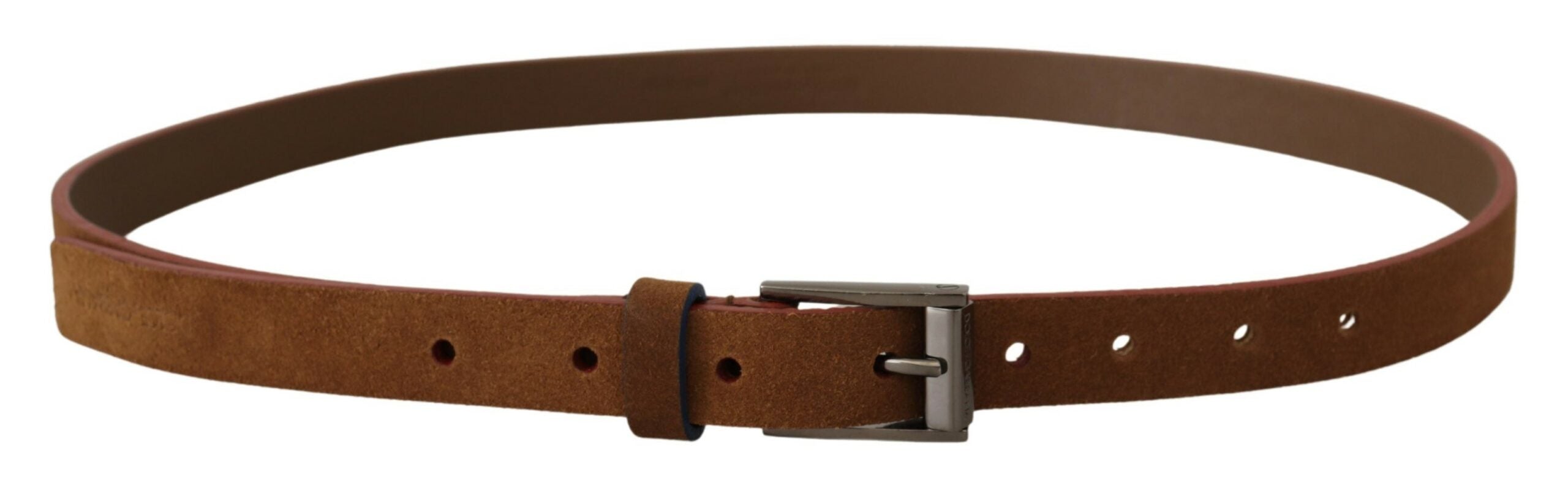 Bruine metalen tailleband met gegraveerd logo