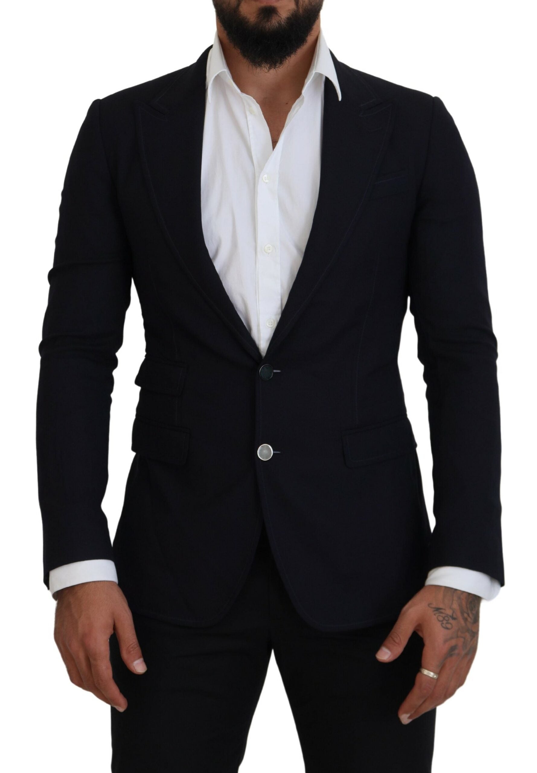 Blauwe wollen formele Taormina blazer
