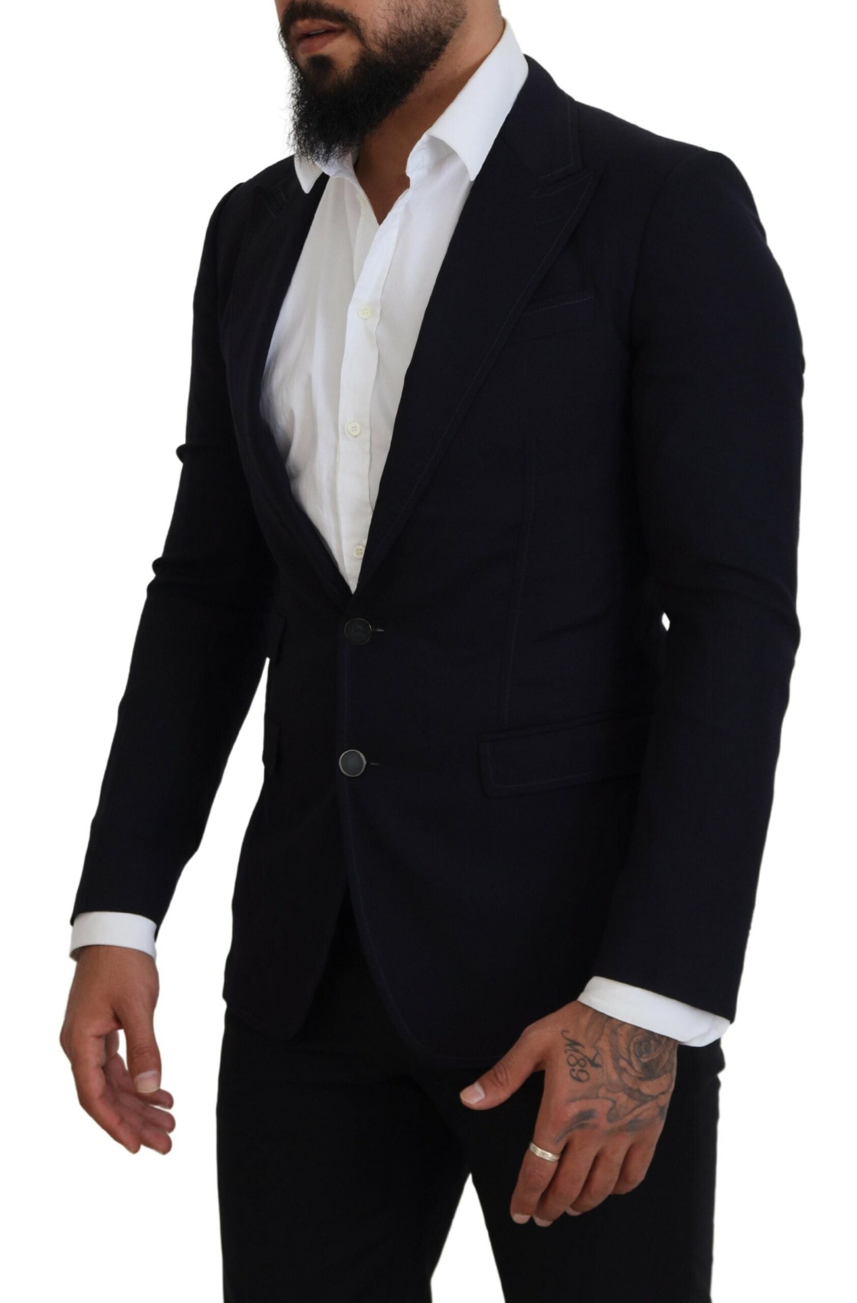 Blauwe wollen formele Taormina blazer