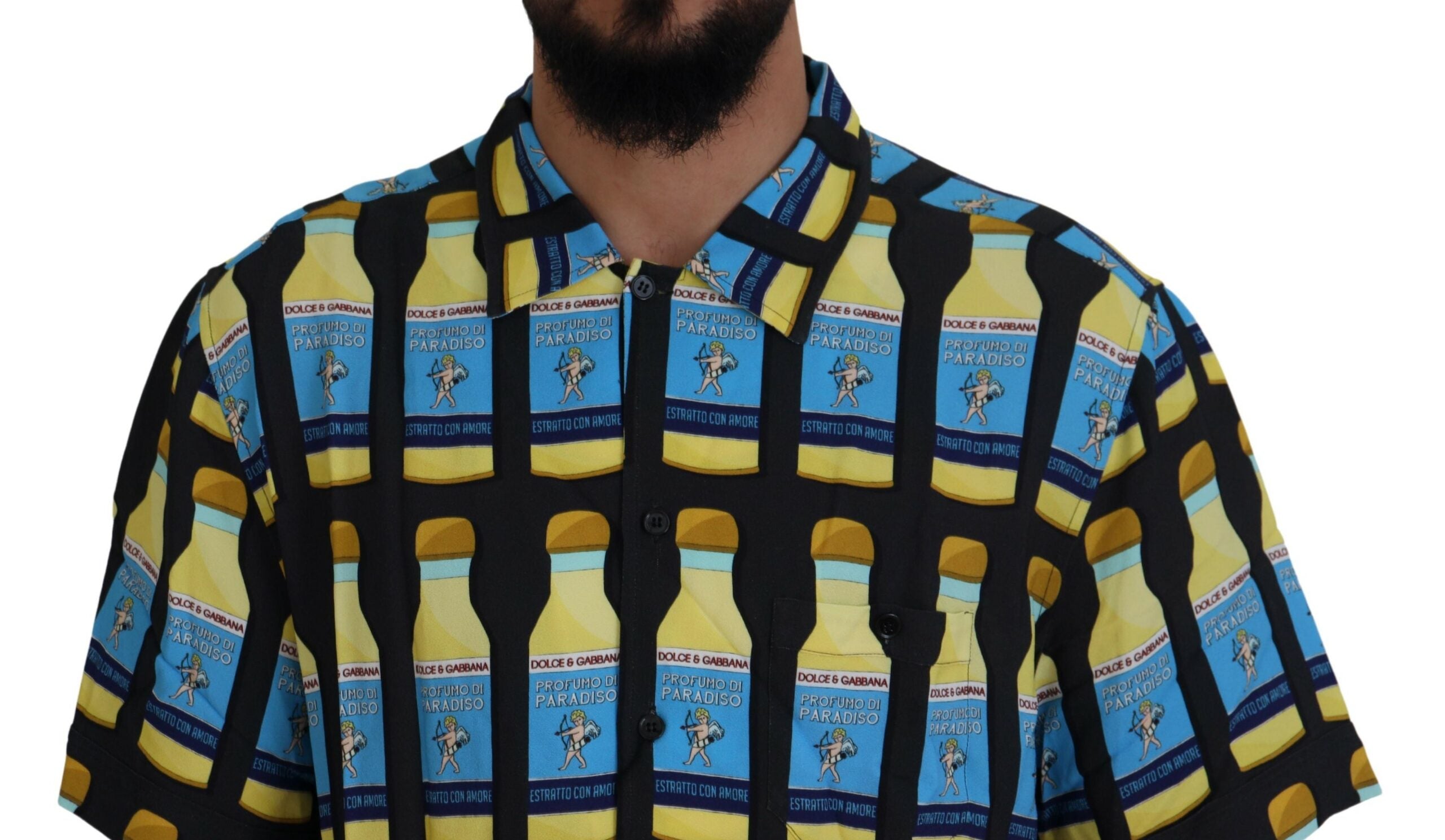 Veelkleurig bedrukt viscose casual overhemd