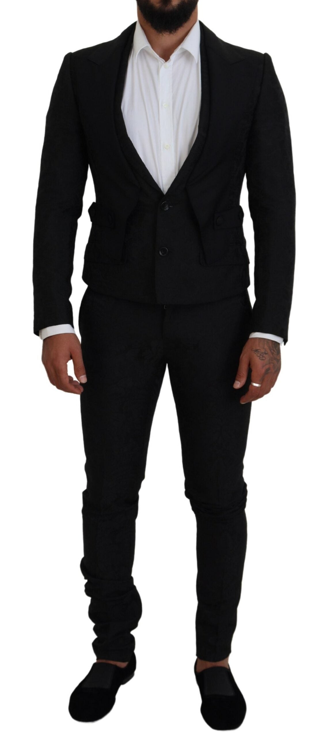 Zwart polyester heren 2-delig MARTINI-pak