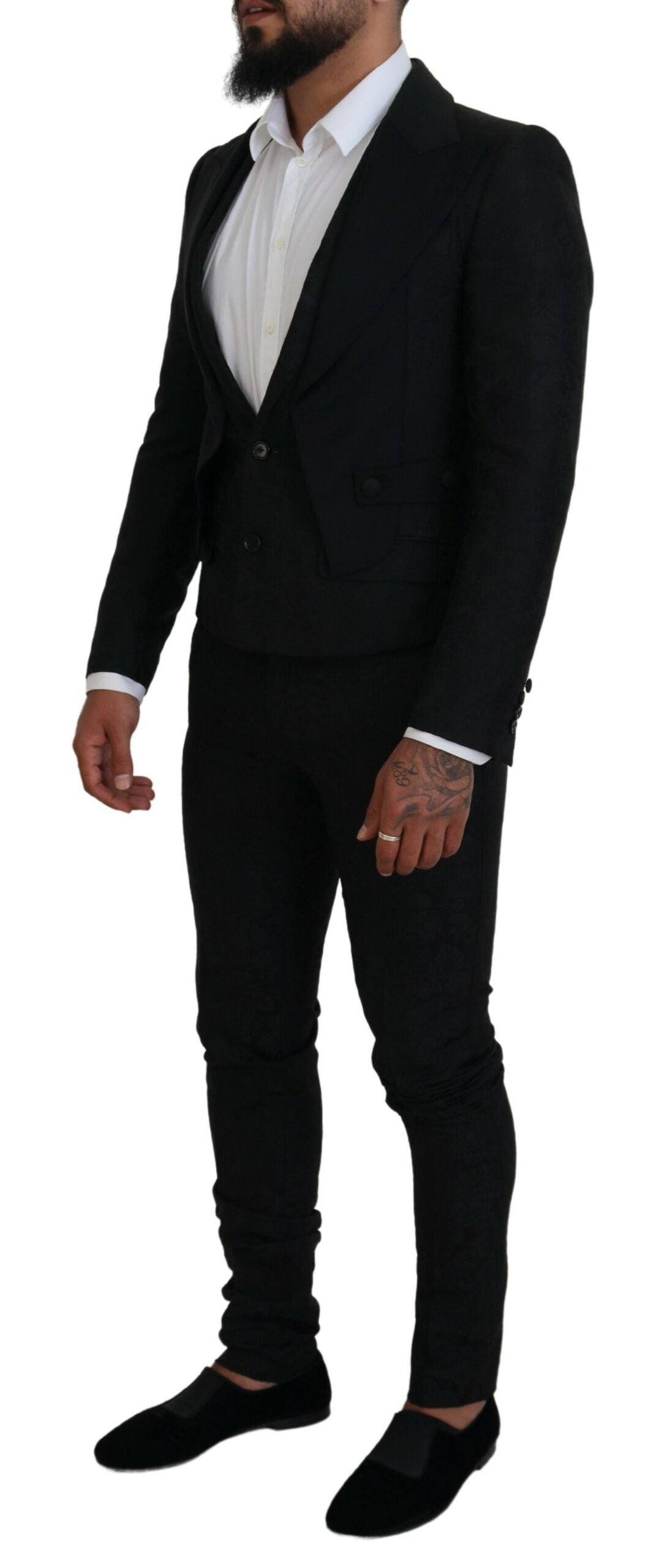 Zwart polyester heren 2-delig MARTINI-pak