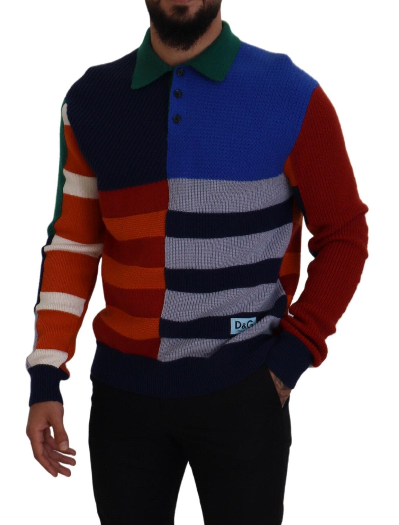 Multicolor gestreepte wollen trui