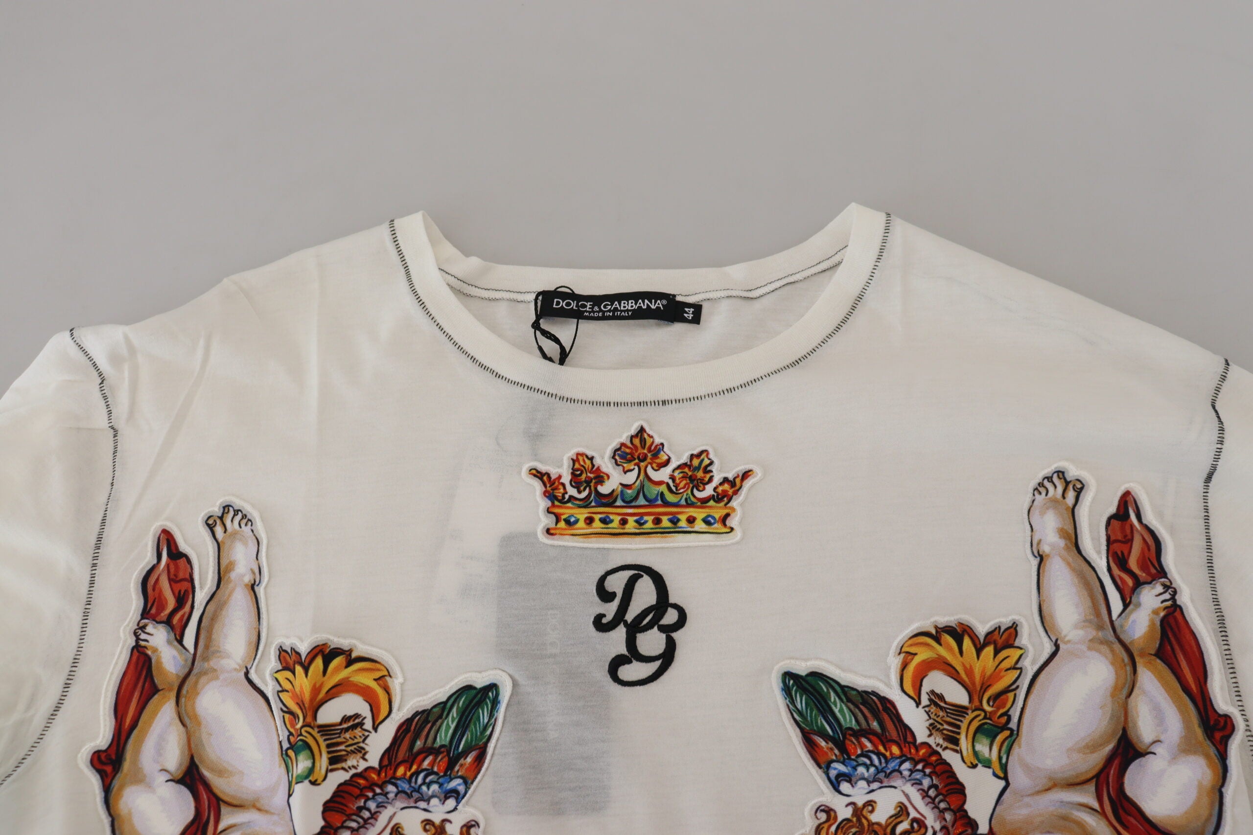 Wit bedrukt T-shirt met korte mouwen voor heren