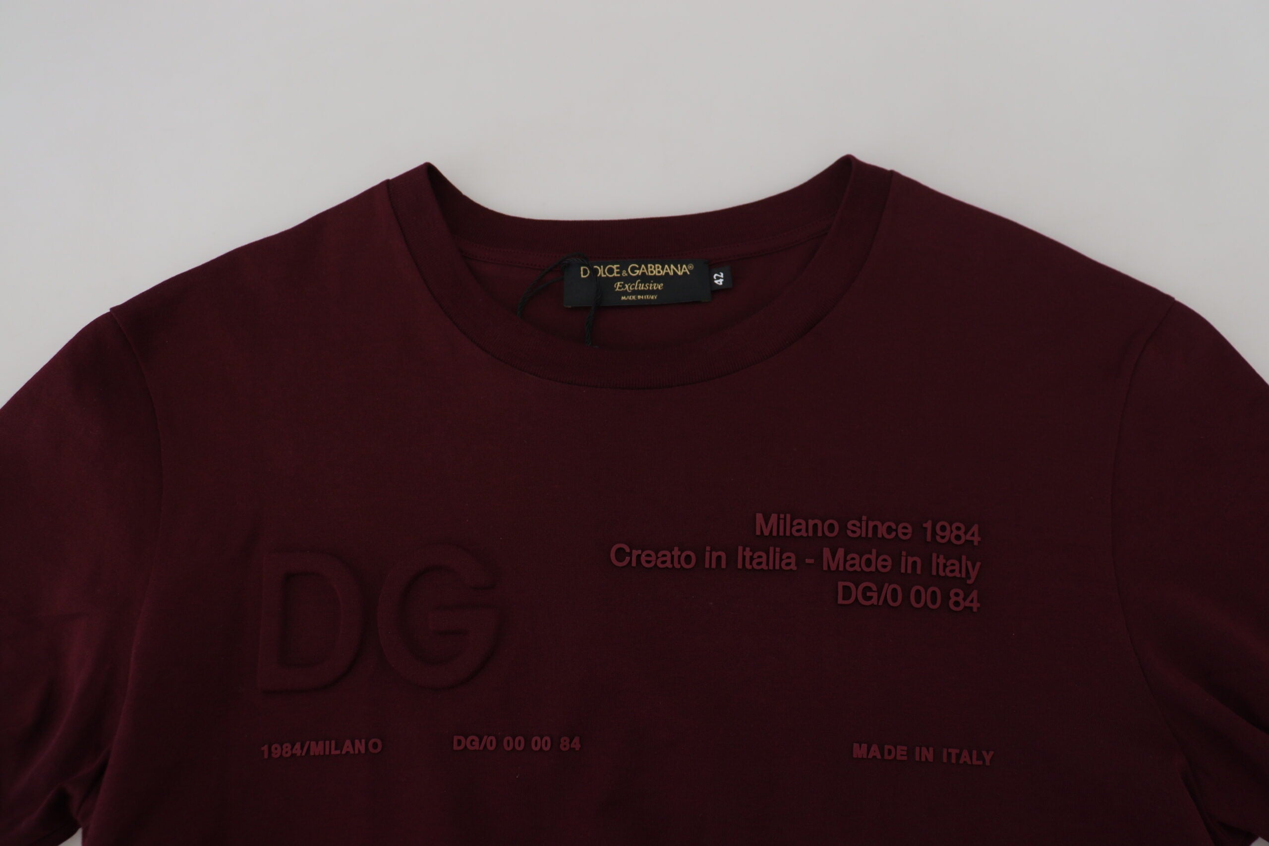 Kastanjebruin bedrukt T-shirt met korte mouwen voor heren