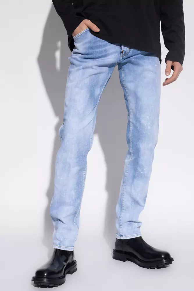 Blauwe katoenen herenjeans