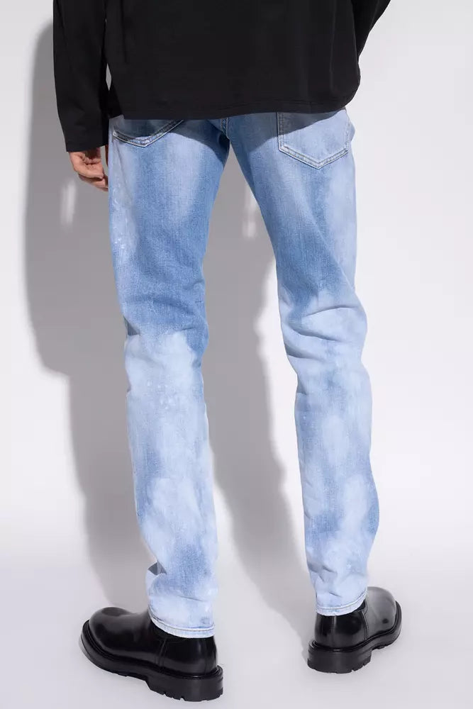 Blauwe katoenen herenjeans