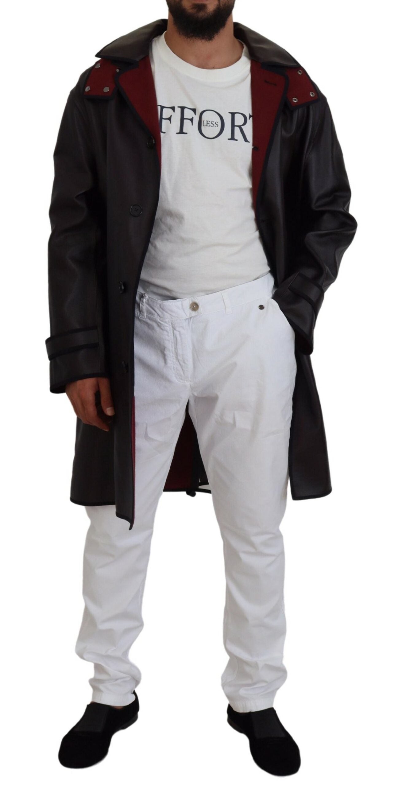 Zwarte trenchcoat met capuchon en katoenen parka