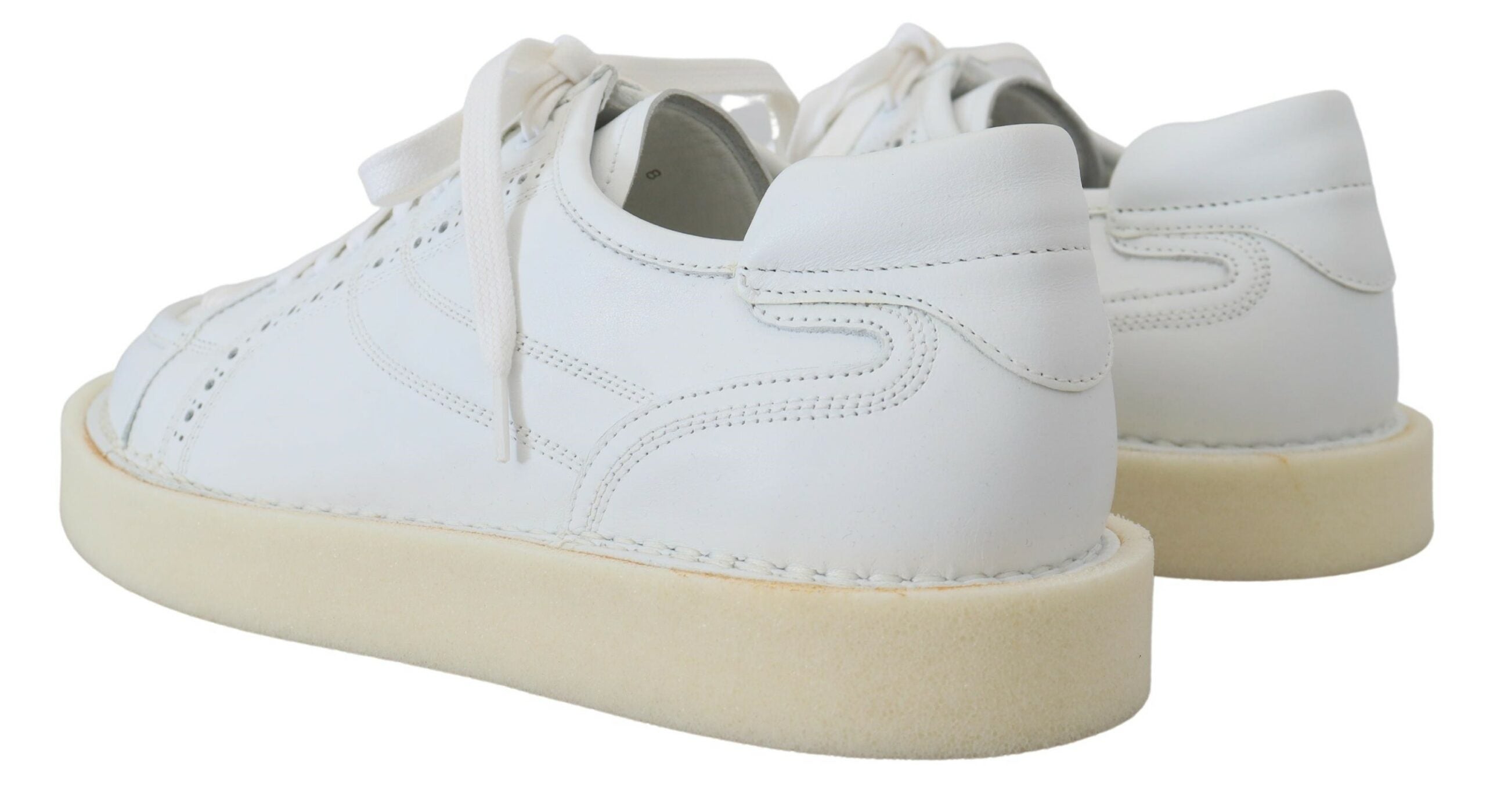 Witte leren lage Oxford sneakers, casual schoenen