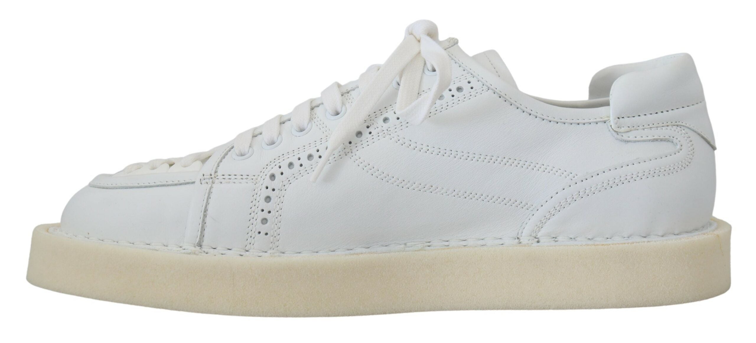 Witte leren lage Oxford sneakers, casual schoenen
