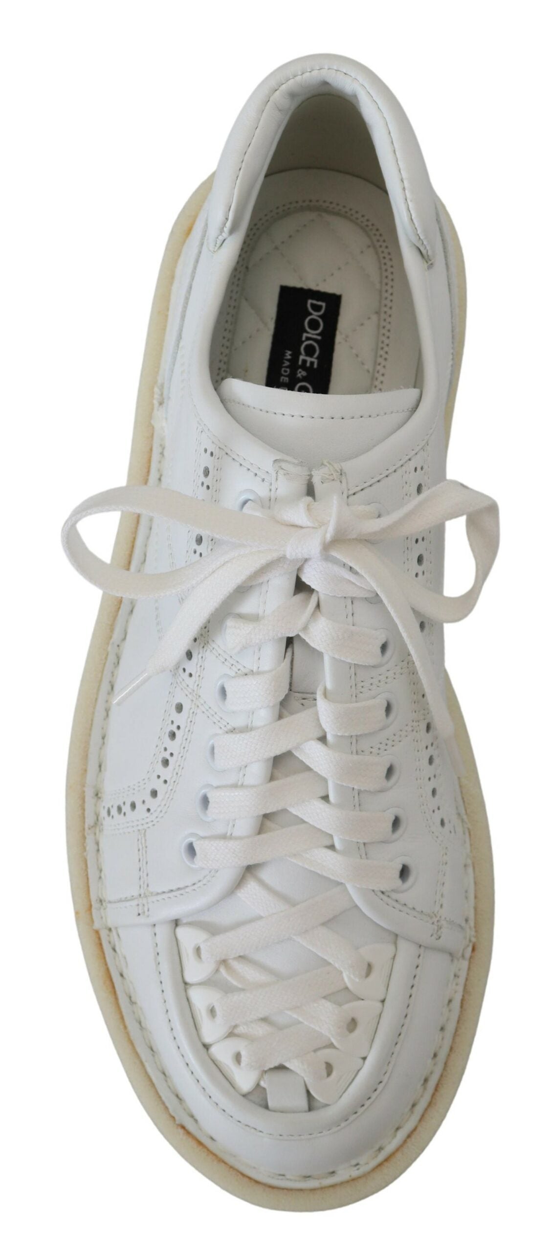 Witte leren lage Oxford sneakers, casual schoenen