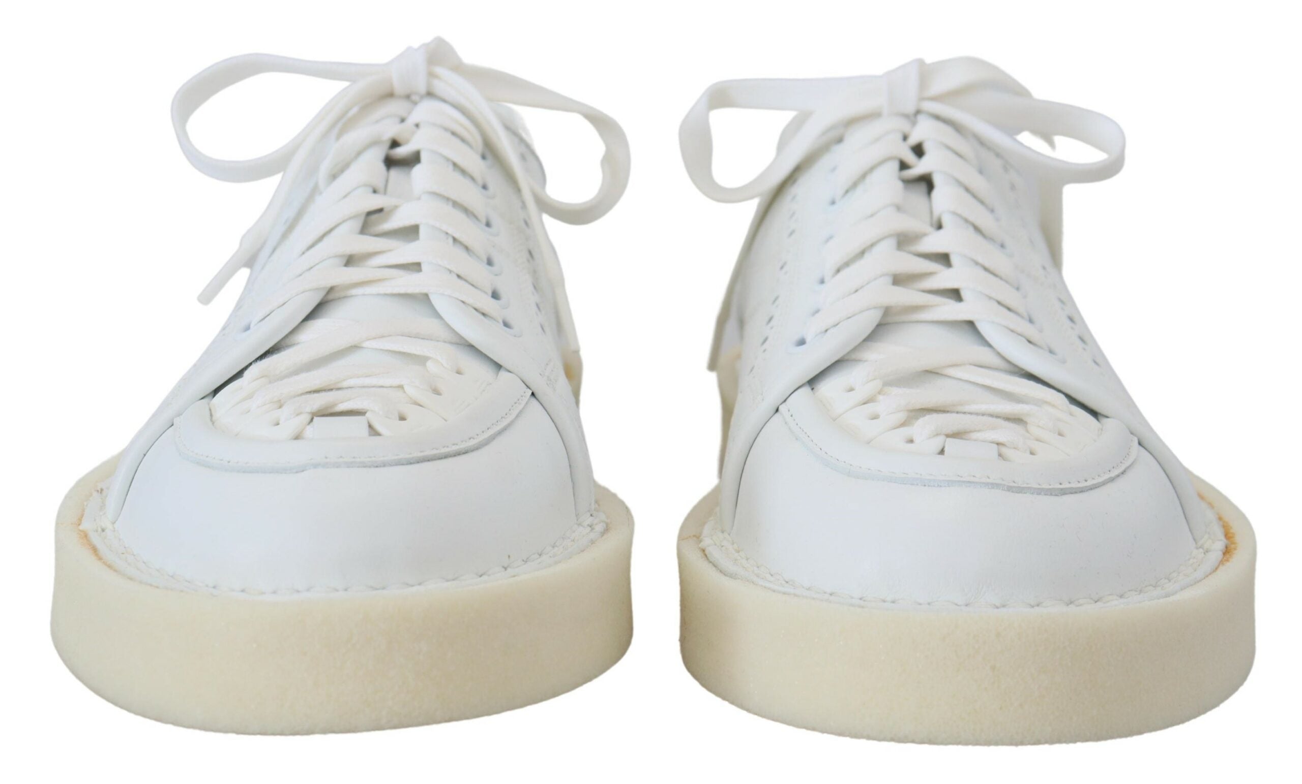 Witte leren lage Oxford sneakers, casual schoenen