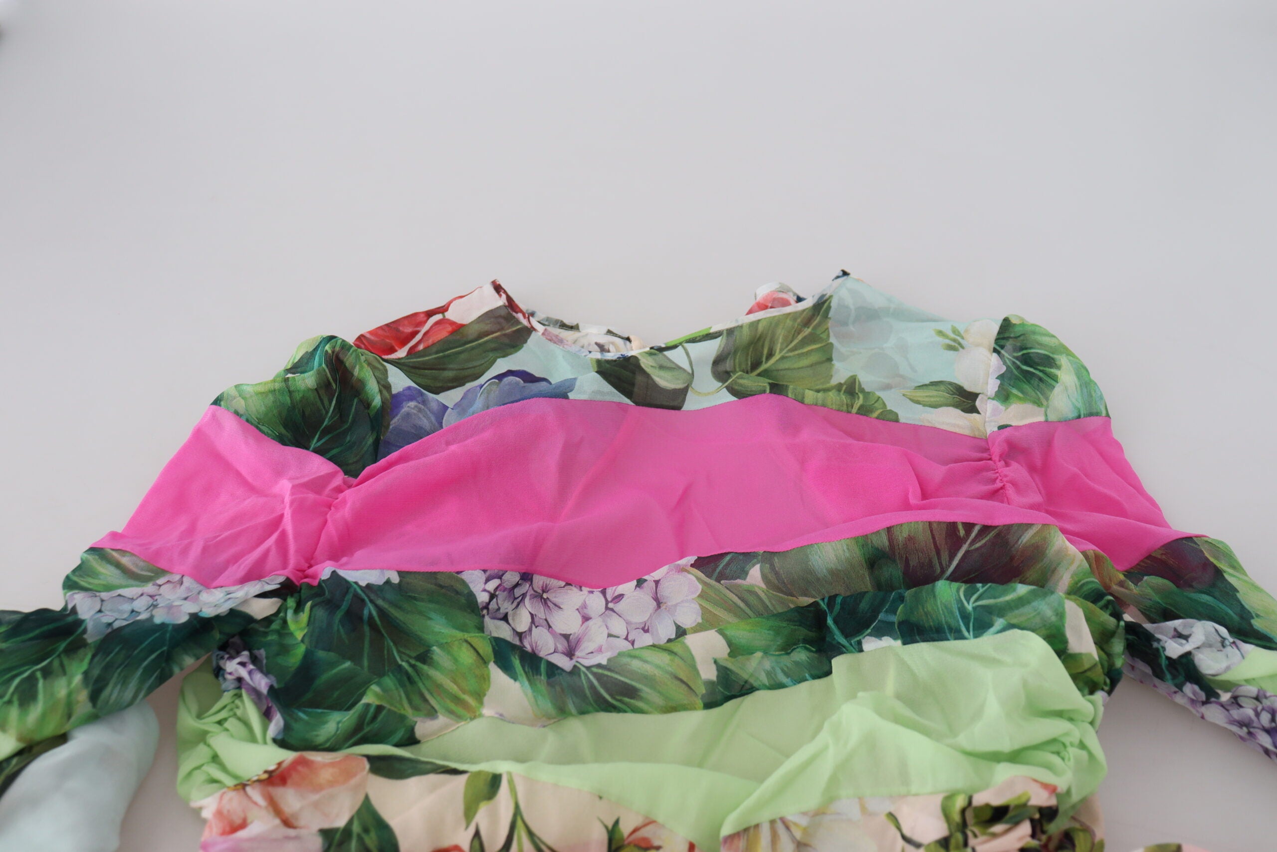Veelkleurige zijden bloemen bodycon manteljurk