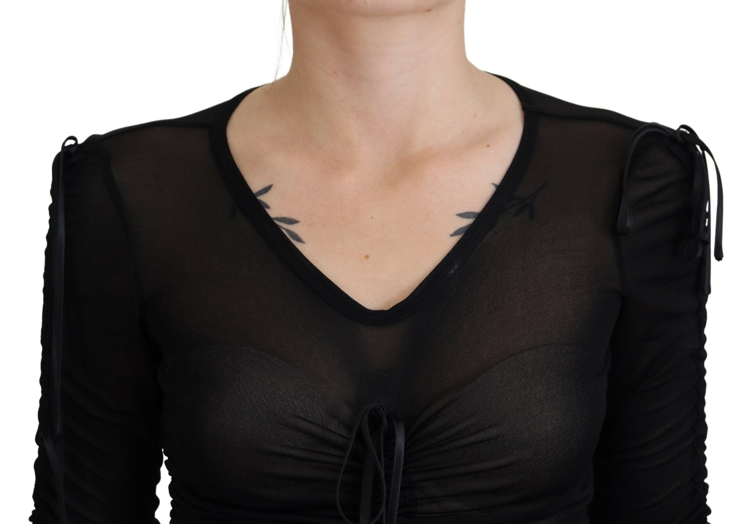 Zwarte viscose bodycon mantel midi-jurk