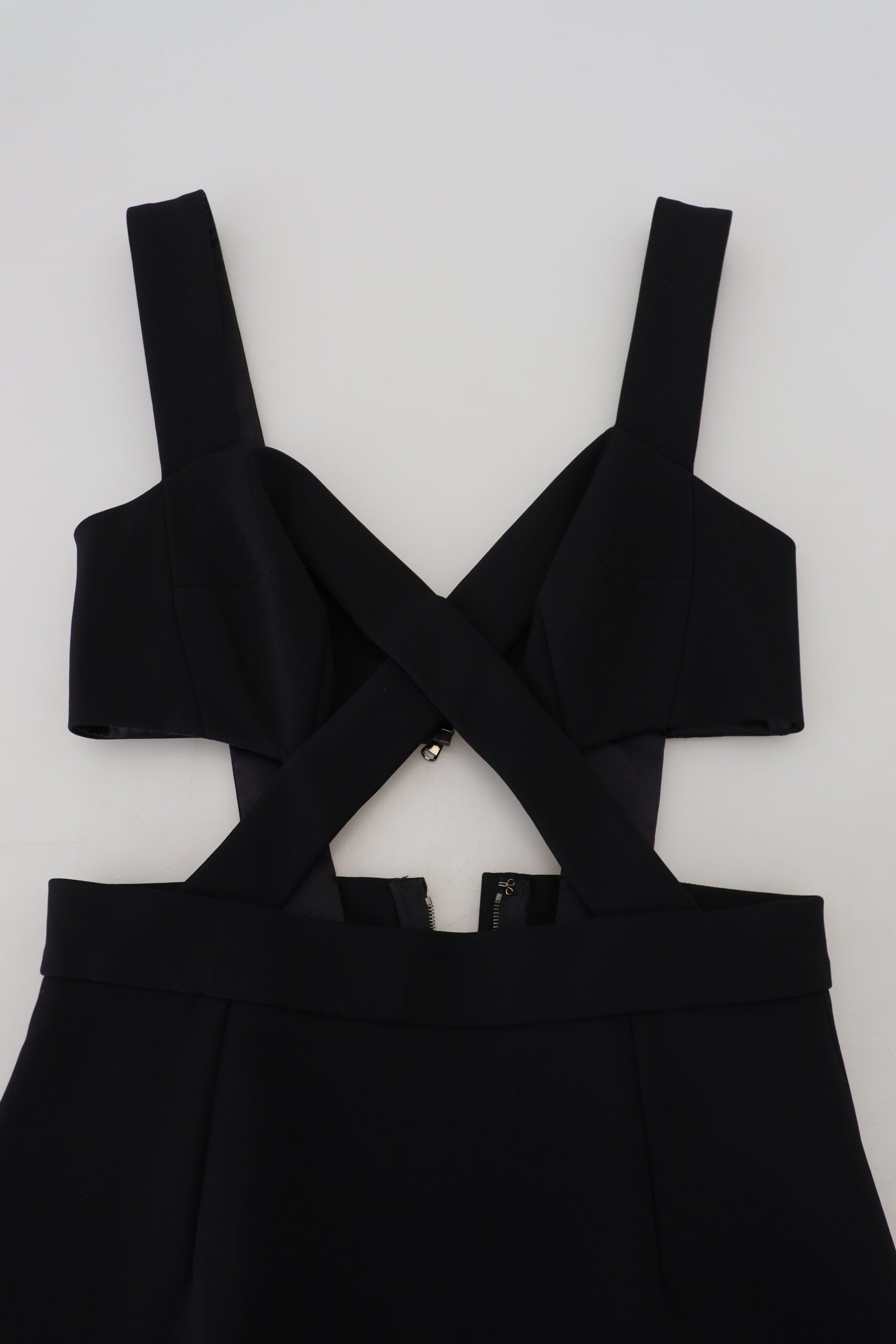 Zwarte viscose bodycon mantel midi-jurk