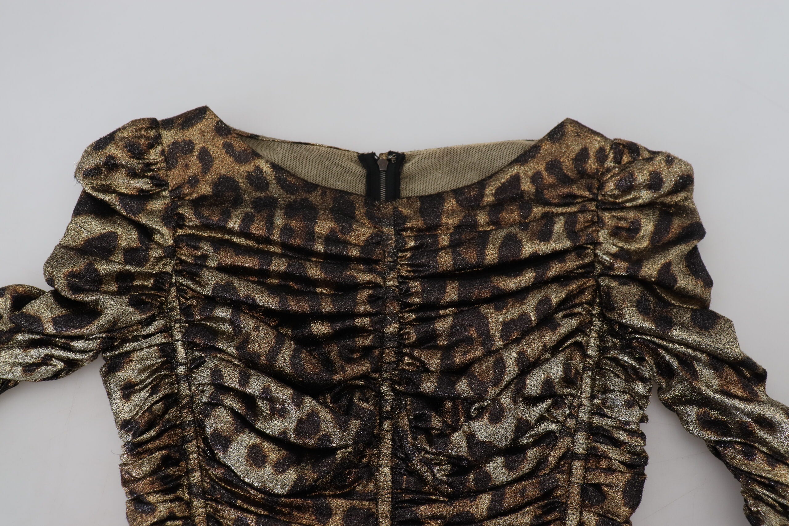 Meerkleurige luipaard bodycon mantel midi-jurk