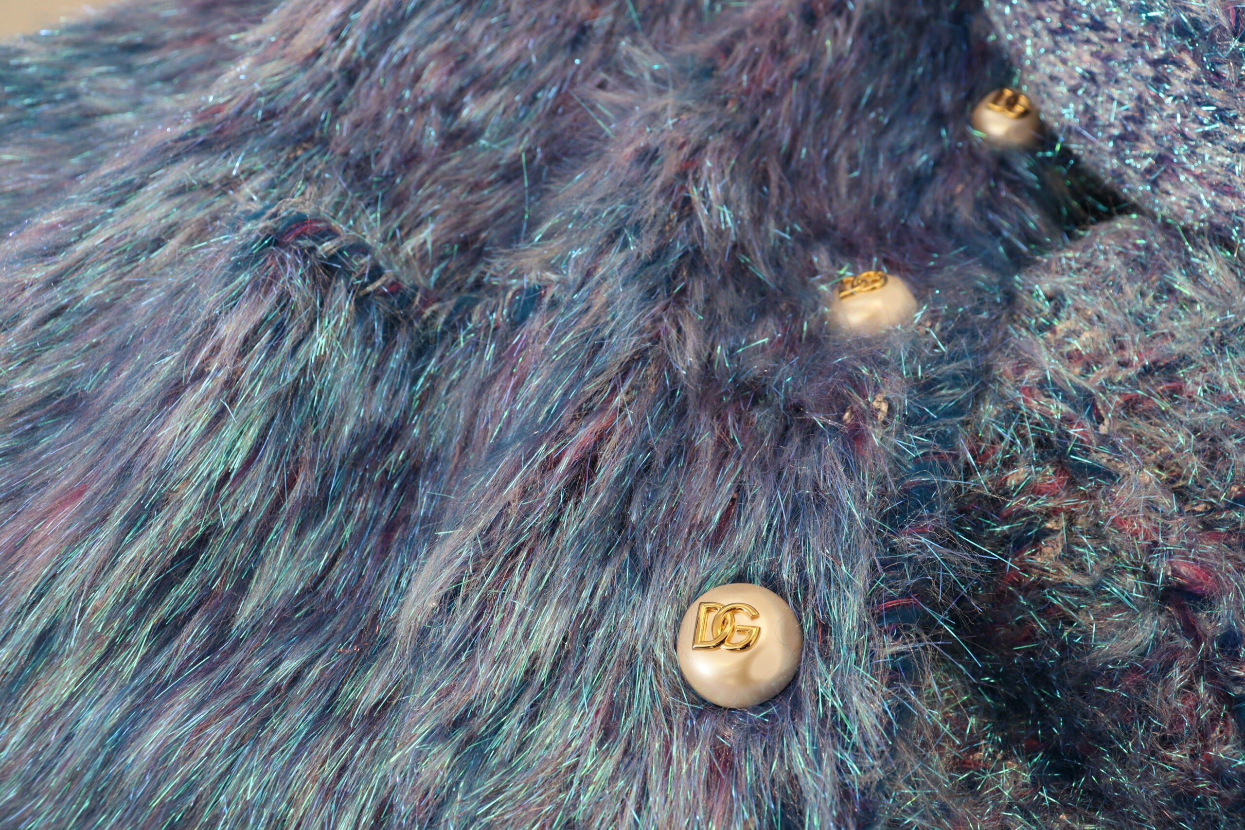 Jas met veelkleurige polyester franjes