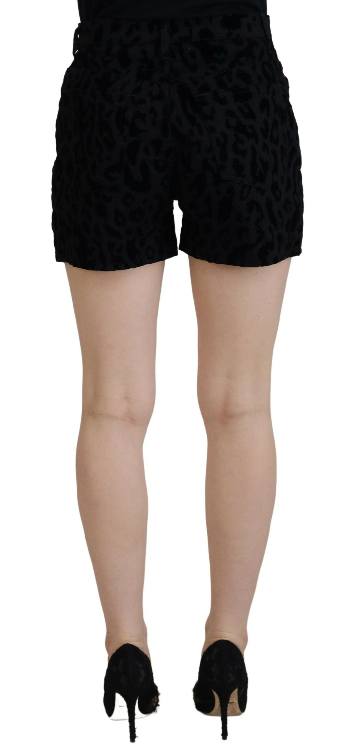 Zwarte denim katoenen stretch hotpants shorts