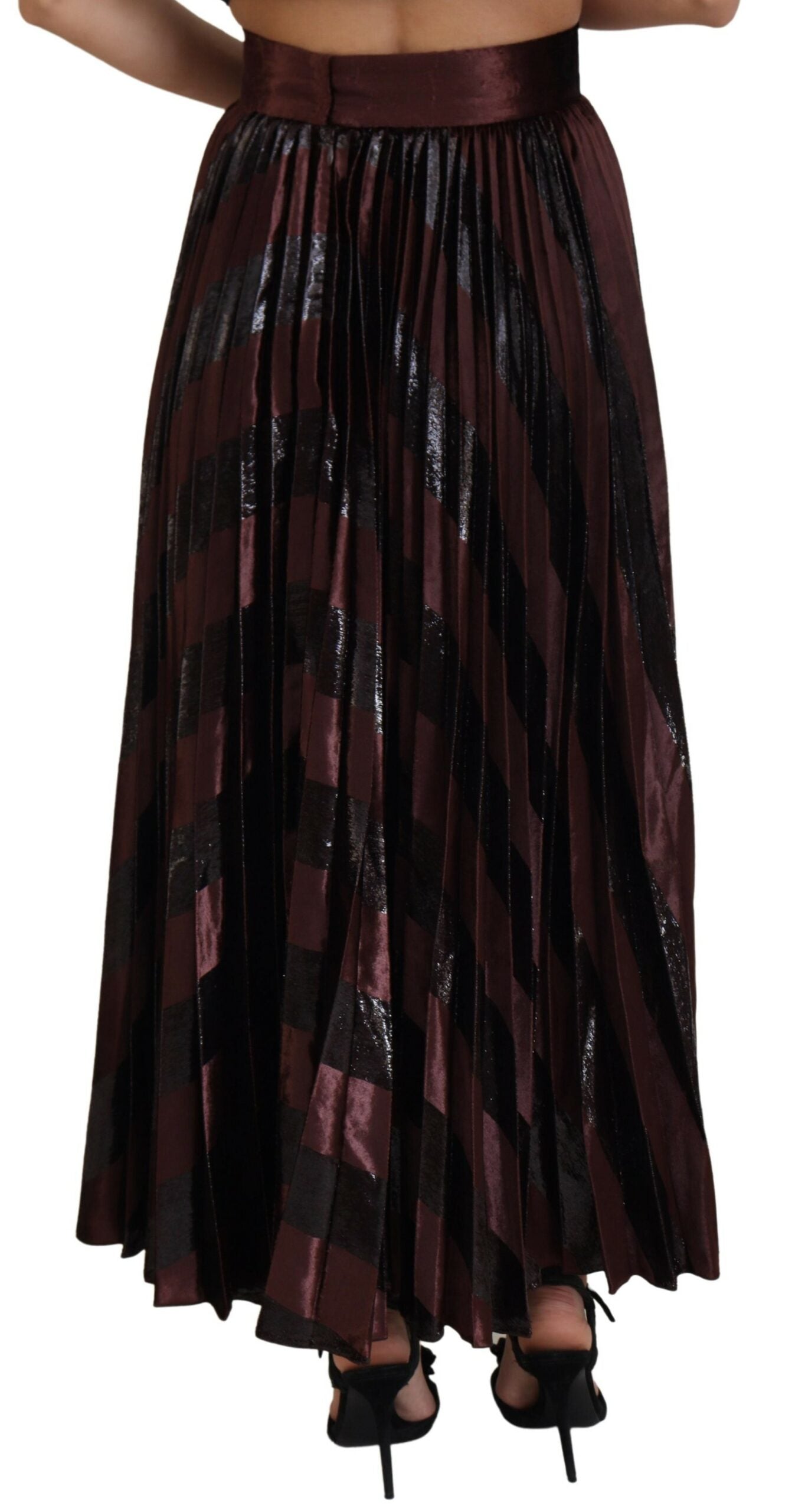 Bruine polyester A-lijn maxi-rok met hoge taille