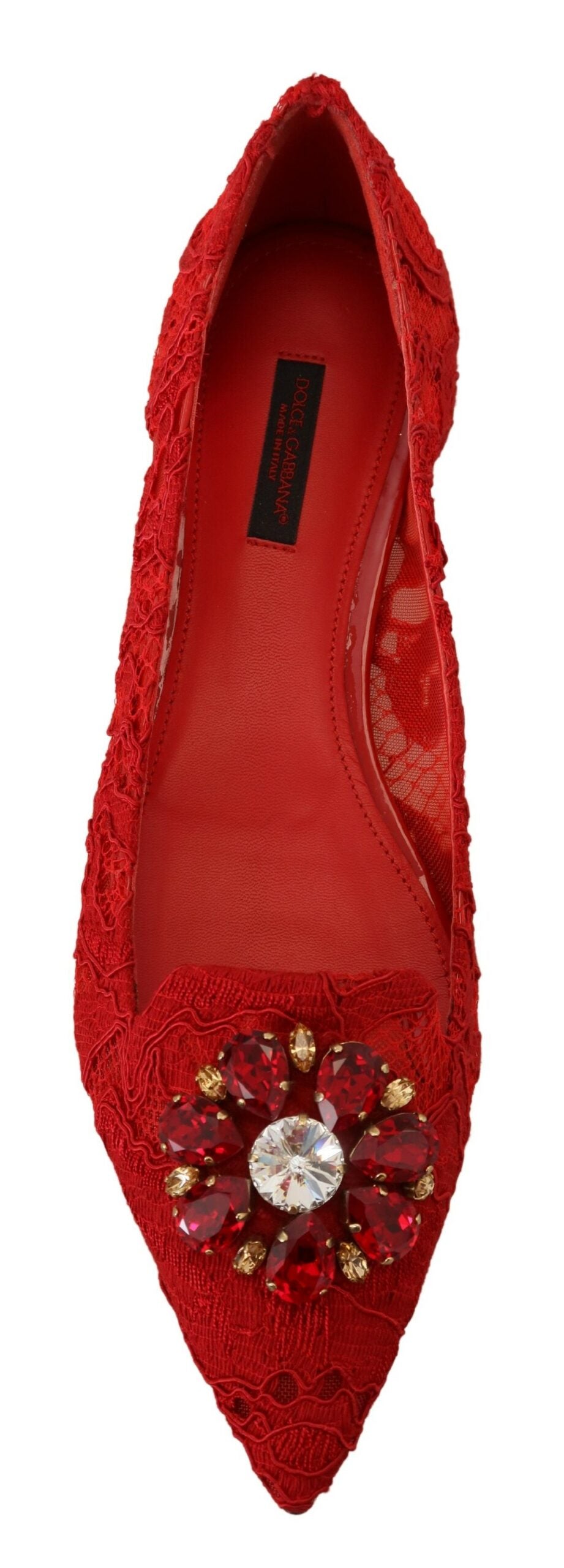 Rode Taormina Kristallen Loafers Flats Schoenen