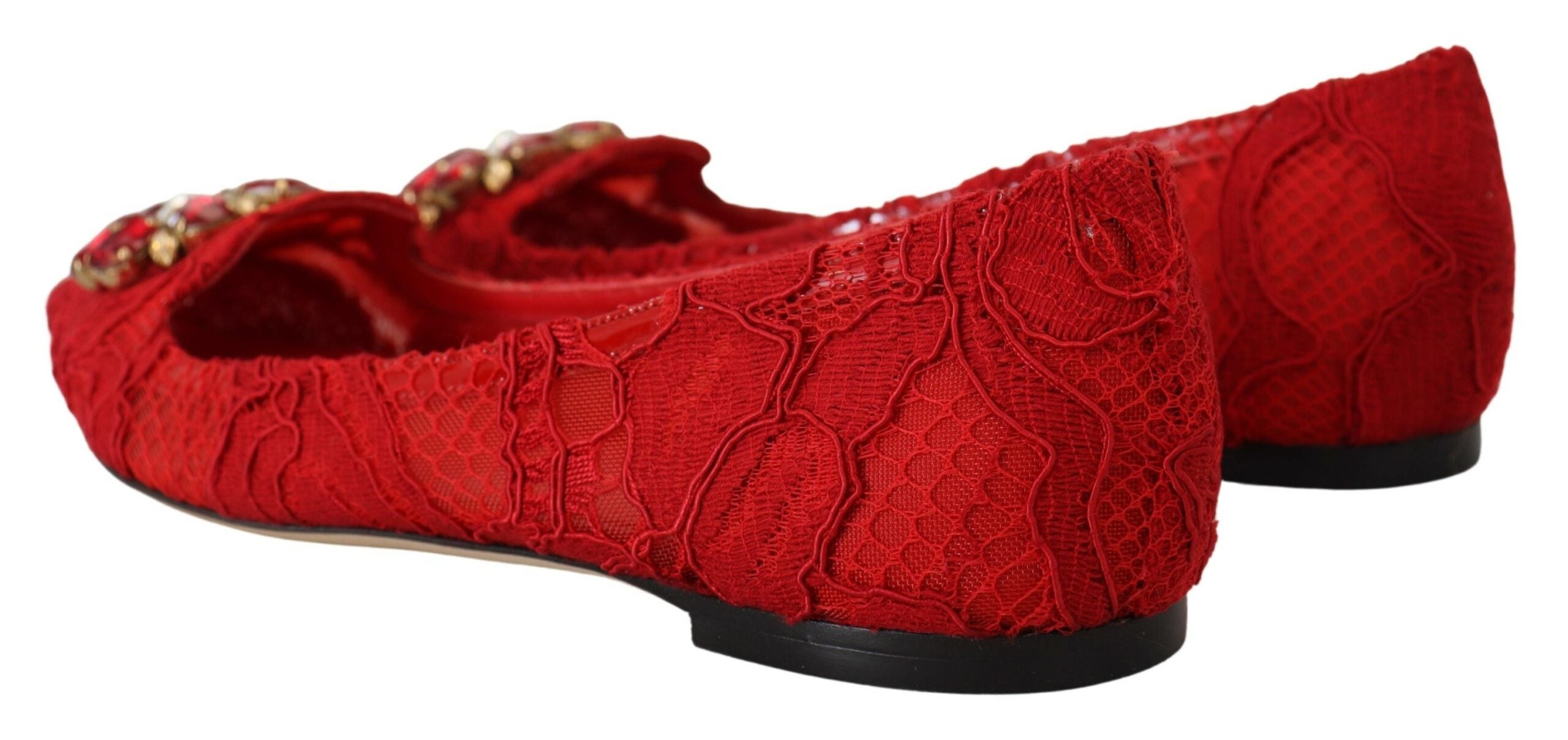 Rode Taormina Kristallen Loafers Flats Schoenen