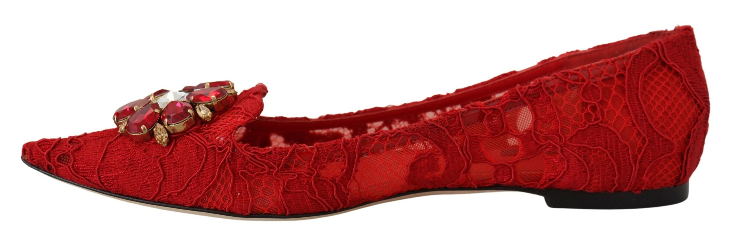 Rode Taormina Kristallen Loafers Flats Schoenen