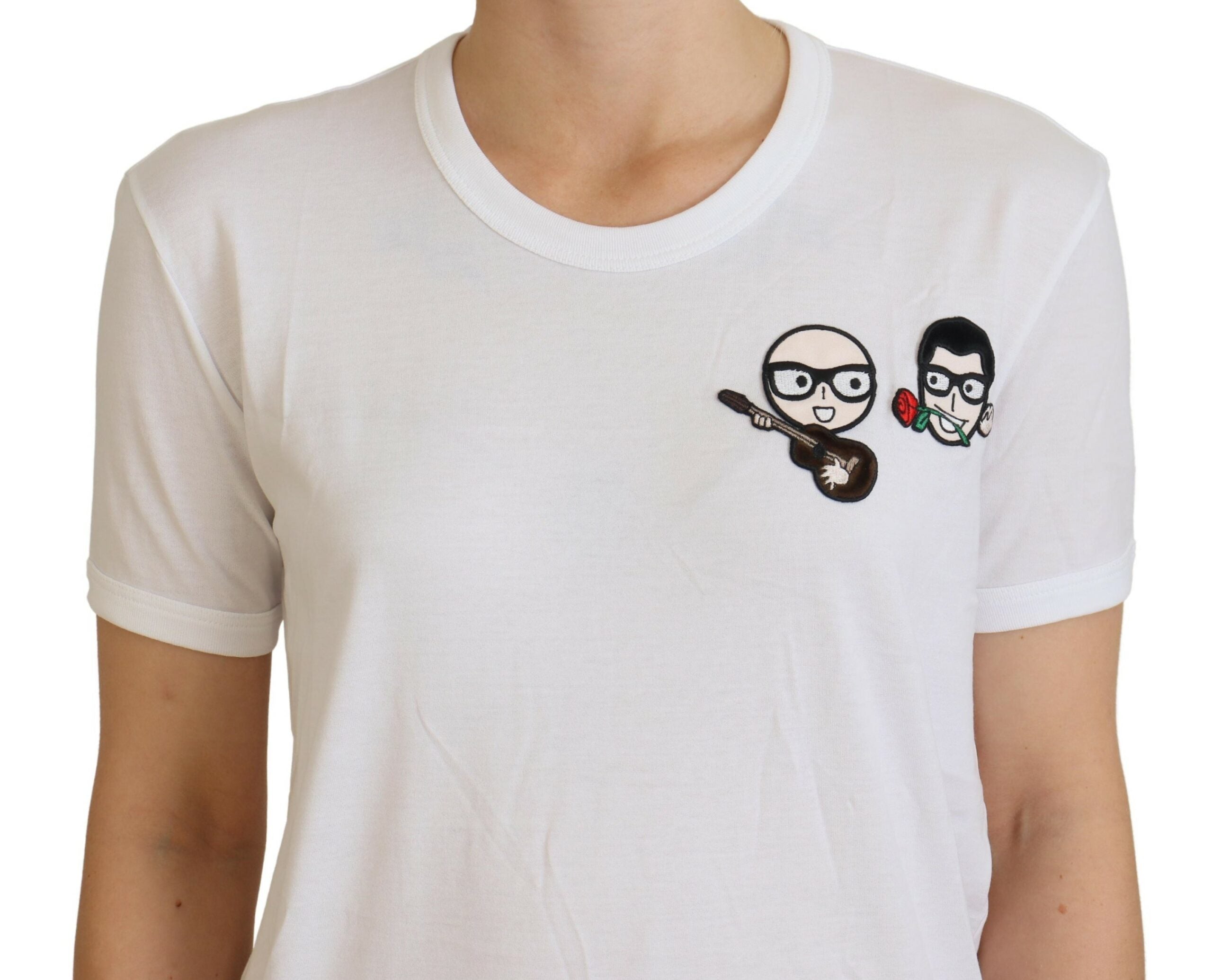 Wit #dgfamily katoenen T-shirt met ronde hals