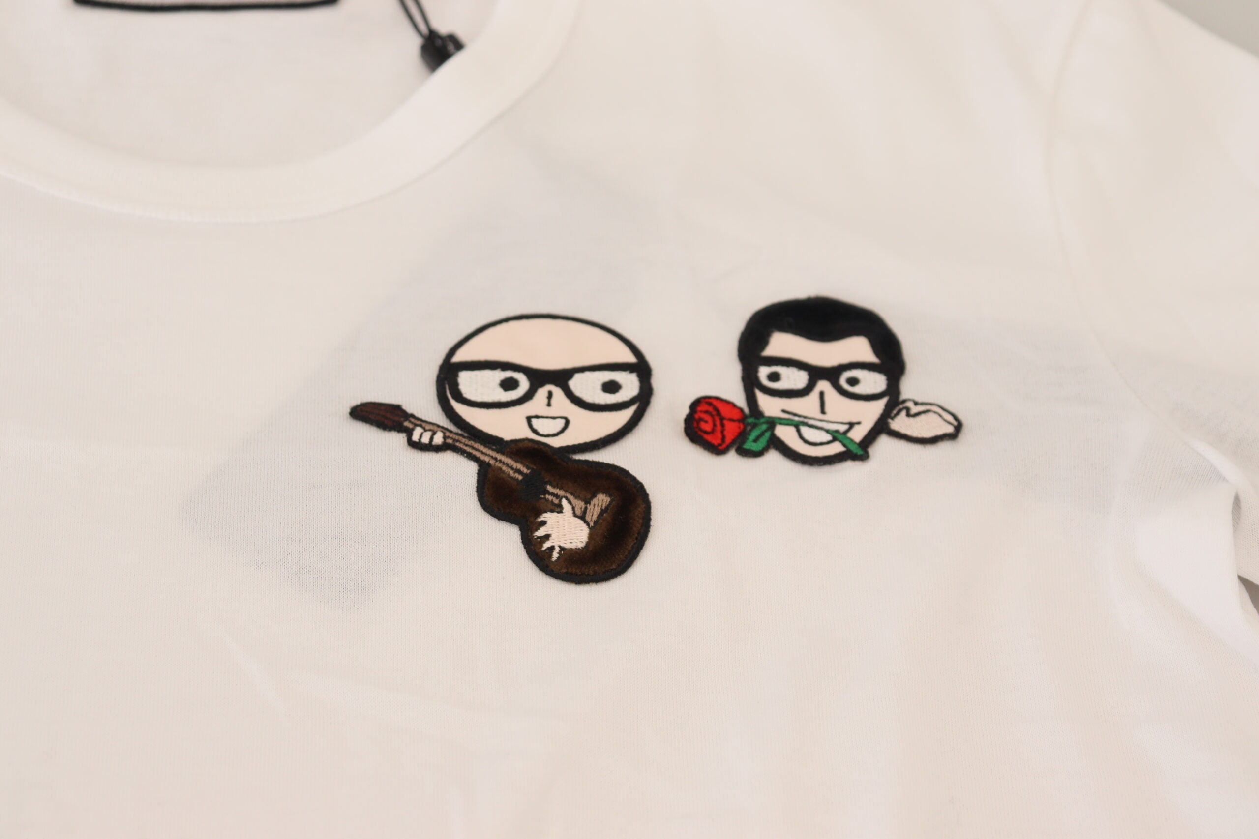 Wit #dgfamily katoenen T-shirt met ronde hals