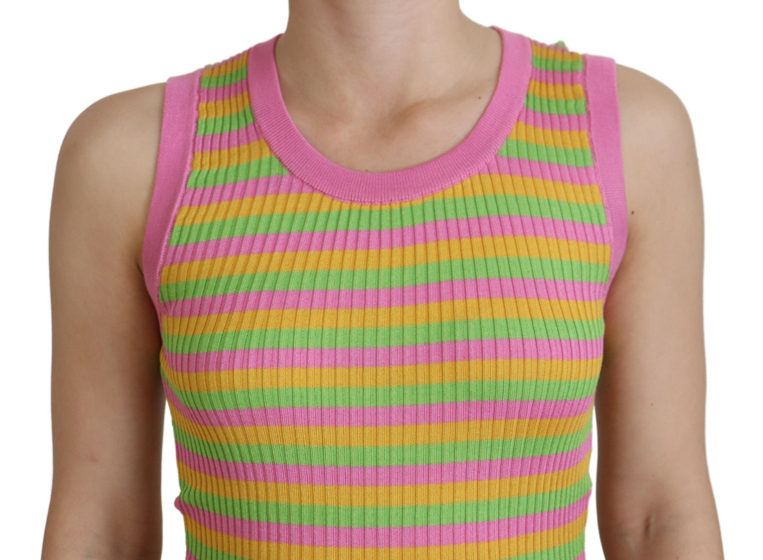 Veelkleurige zijden vest pullover tanktop