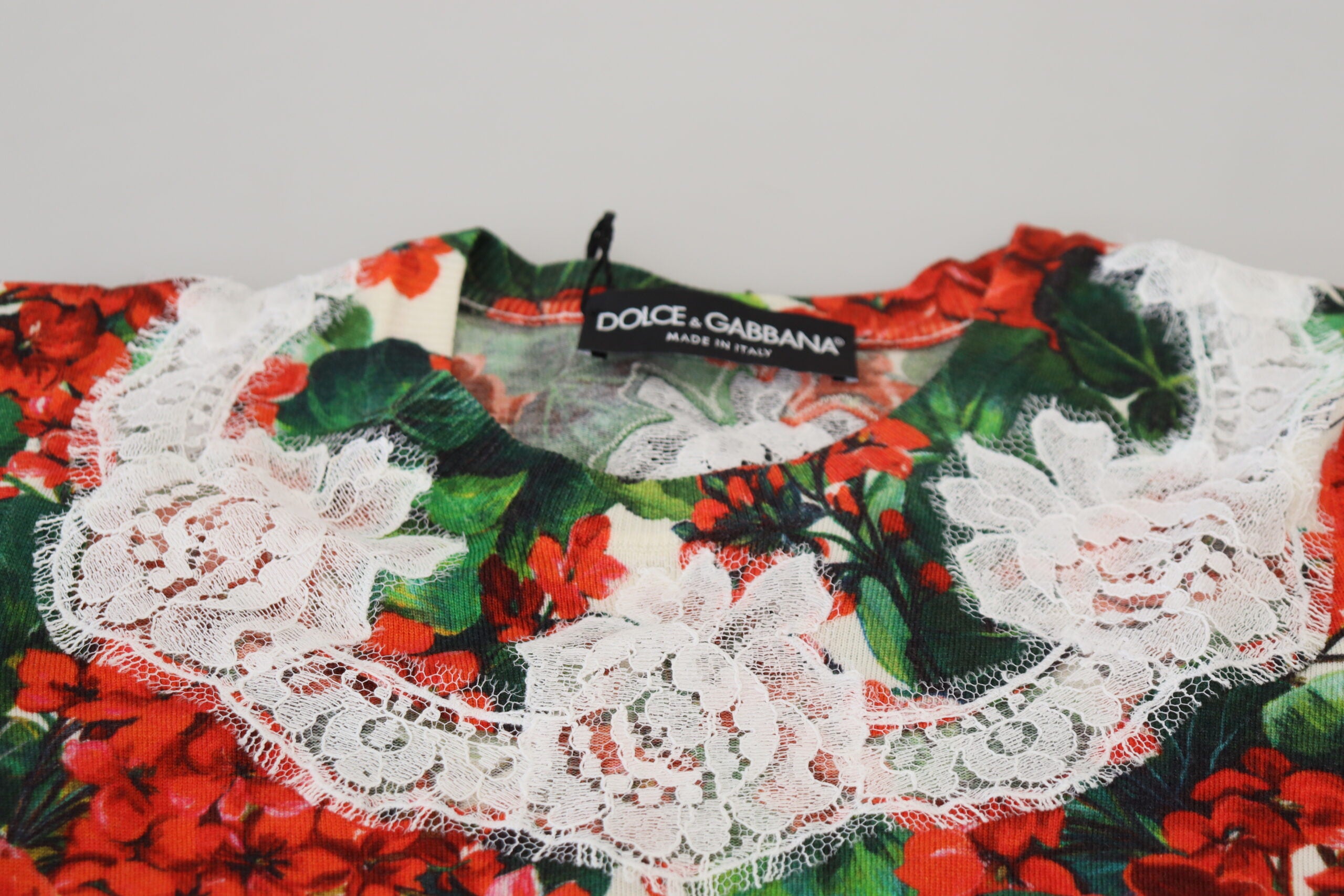 Witte bloemenwollen kanten tanktop