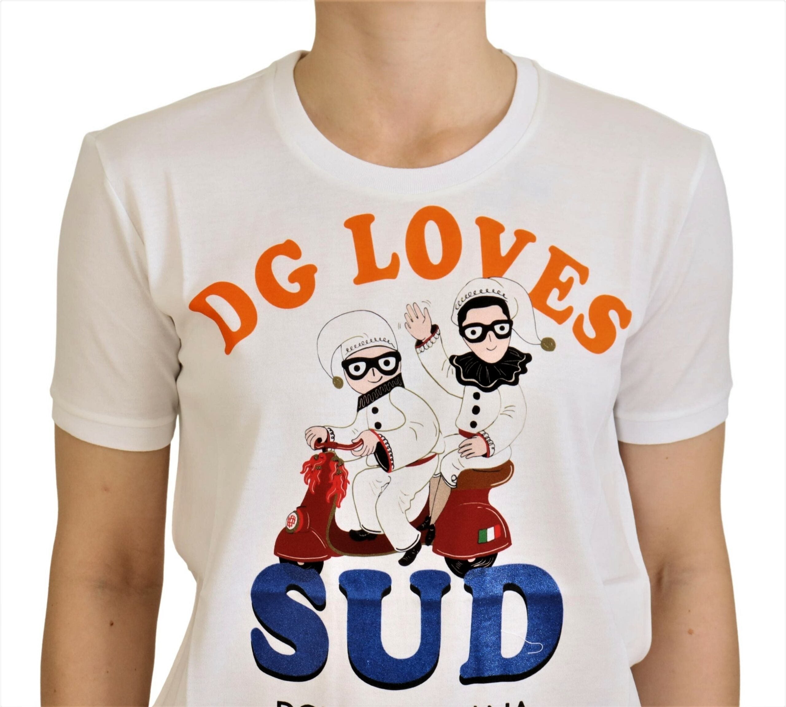 Wit katoenen DG Loves SUD T-shirt