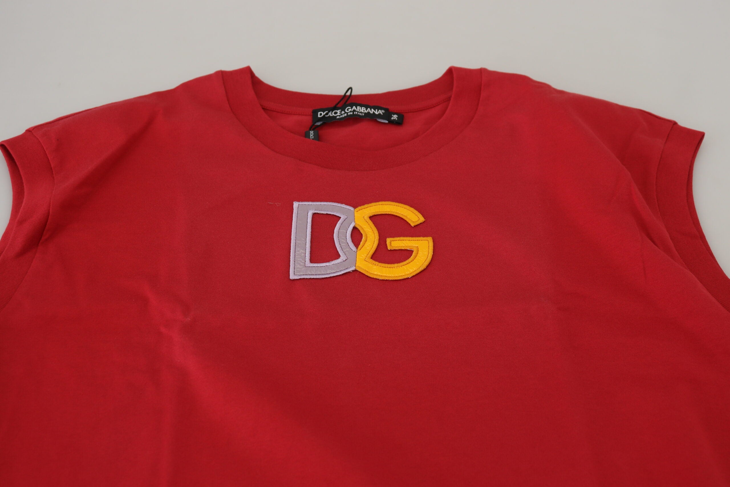 Rood katoenen DG-logo tanktop T-shirt